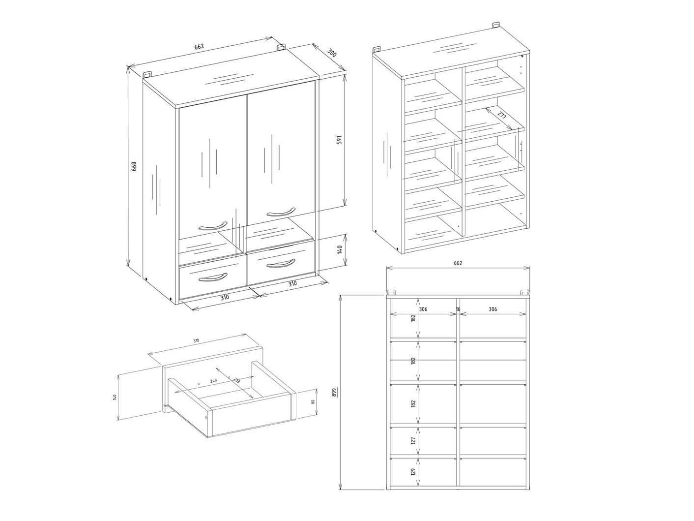 Mobiletto del bagno Servou 116 (Bianco)