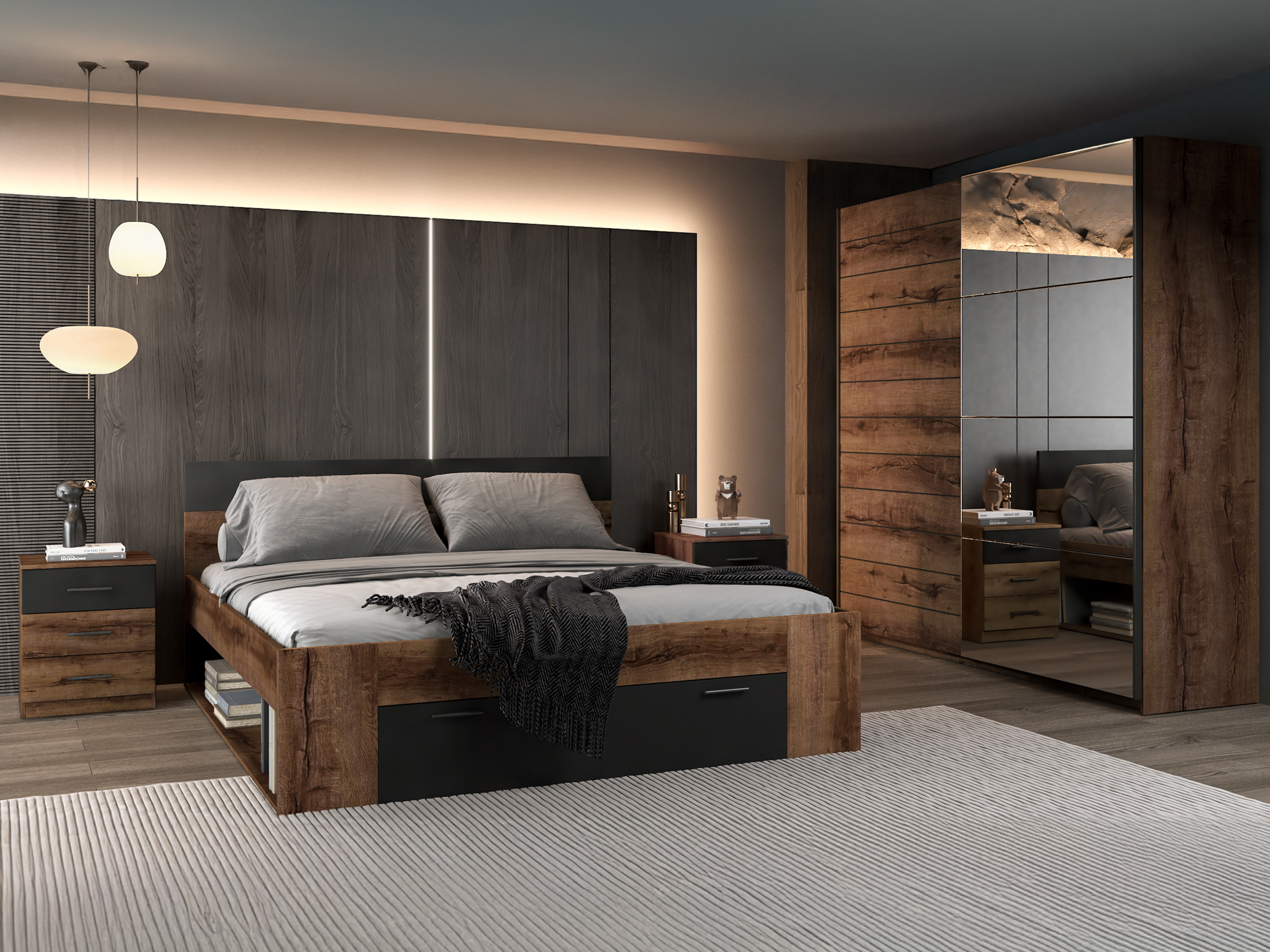 Comodino Melvele 100 (Quercia del Monastery + Nero)