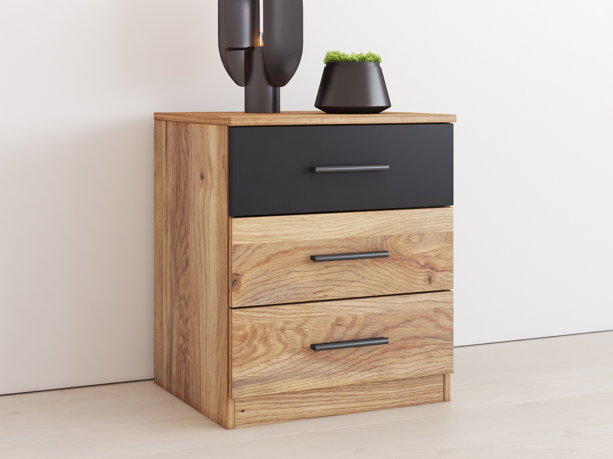 Comodino Melvele 100 (Quercia + Nero)