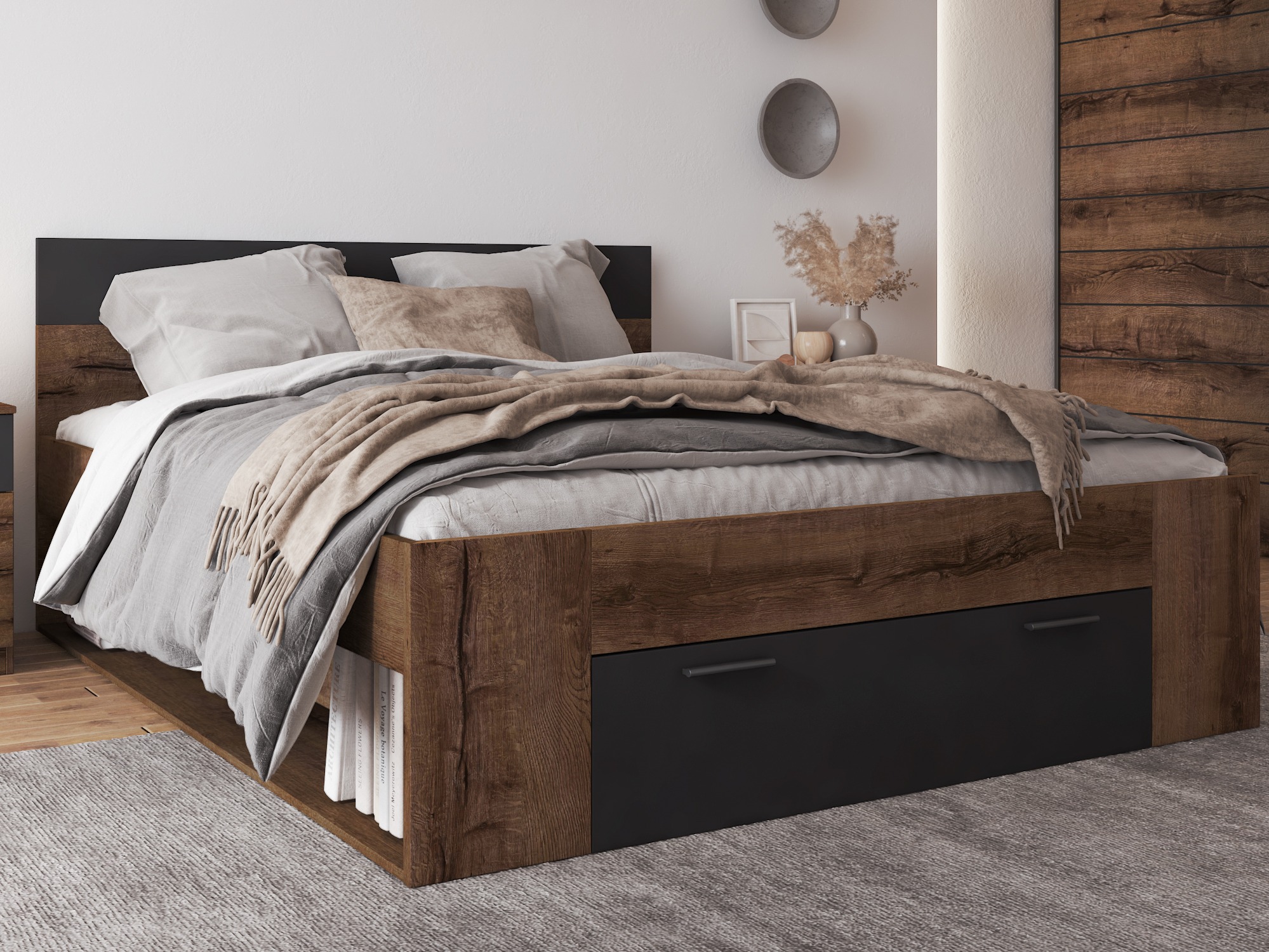 Letto Melvele 108 (Quercia del Monastery + Nero)