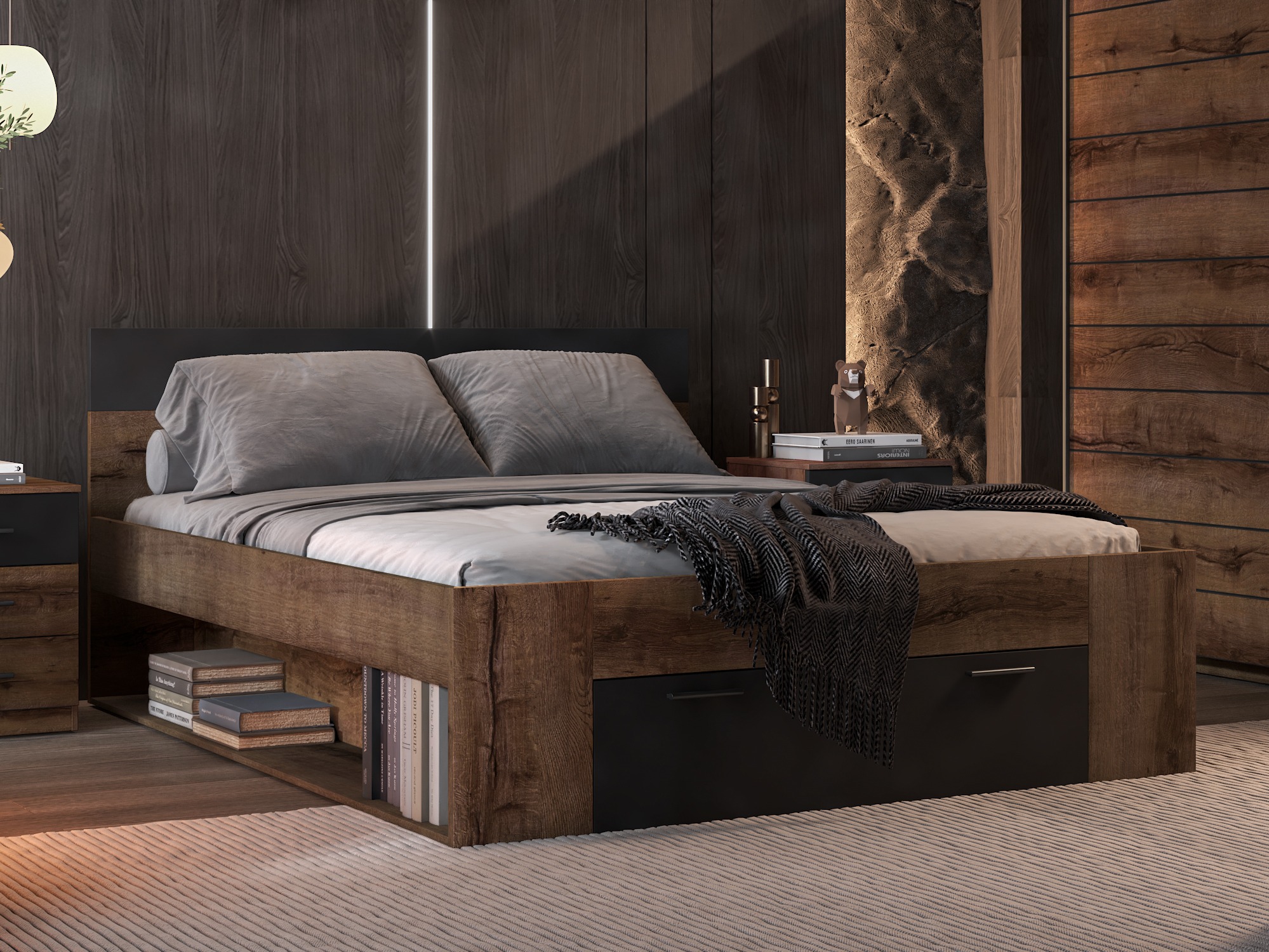 Letto Melvele 108 (Quercia del Monastery + Nero)