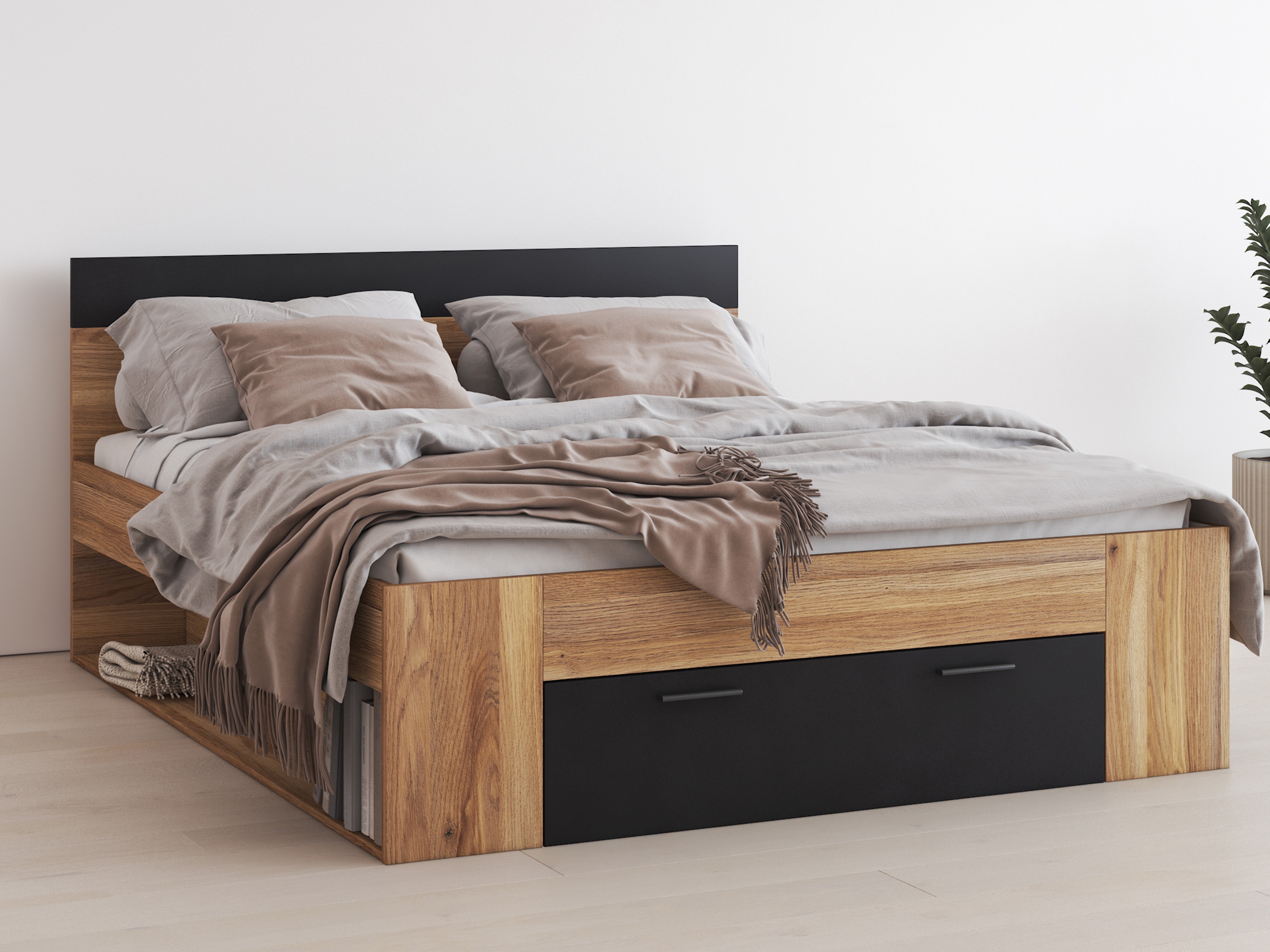 Letto Melvele 108 (Quercia + Nero)