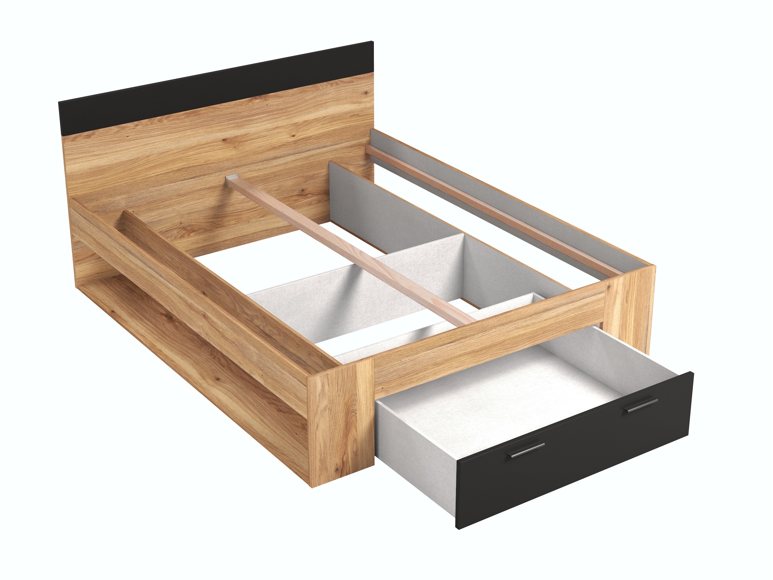 Letto Melvele 108 (Quercia + Nero)