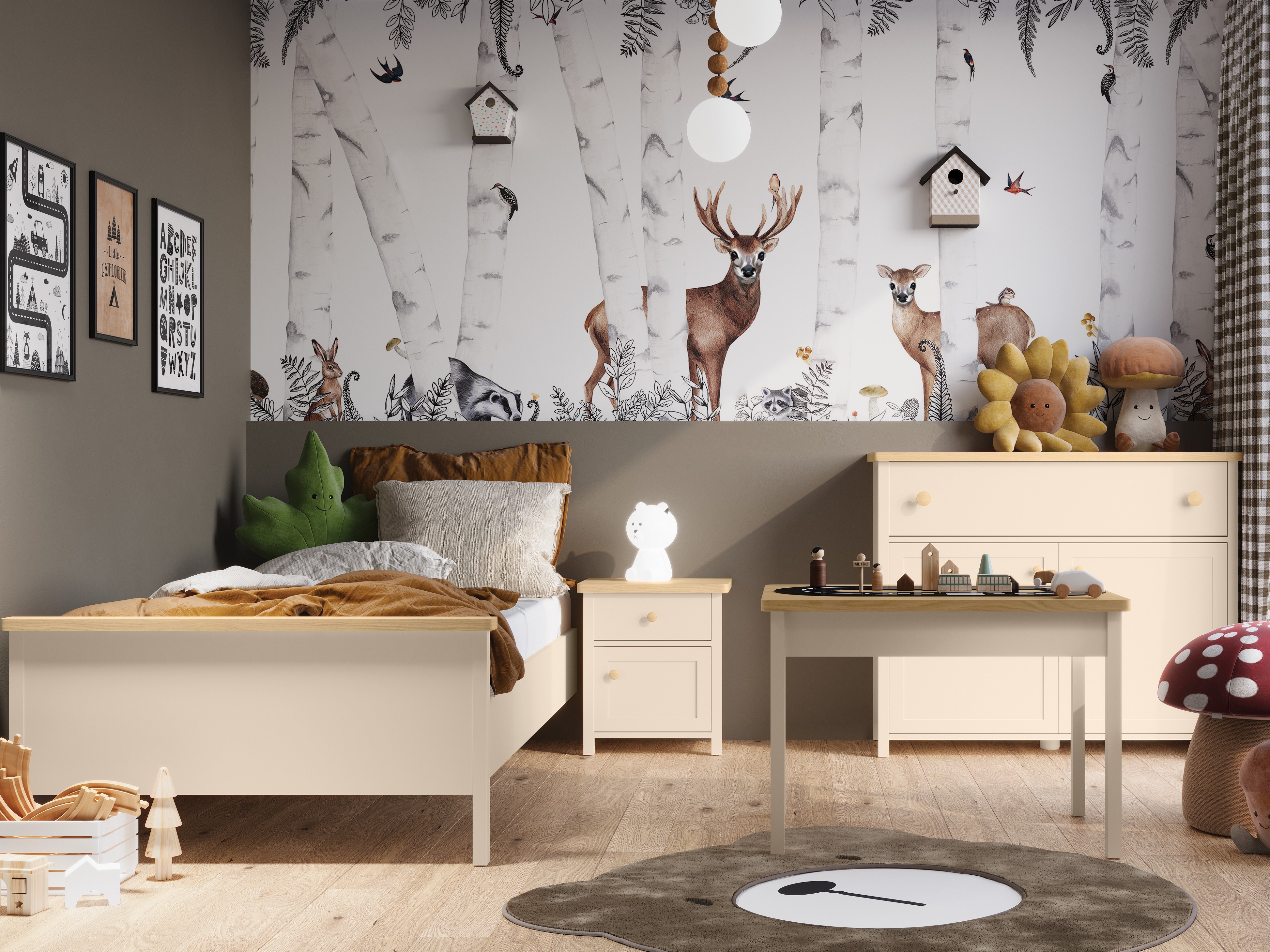 Letto Romelbo 148 (Beige + Quercia)