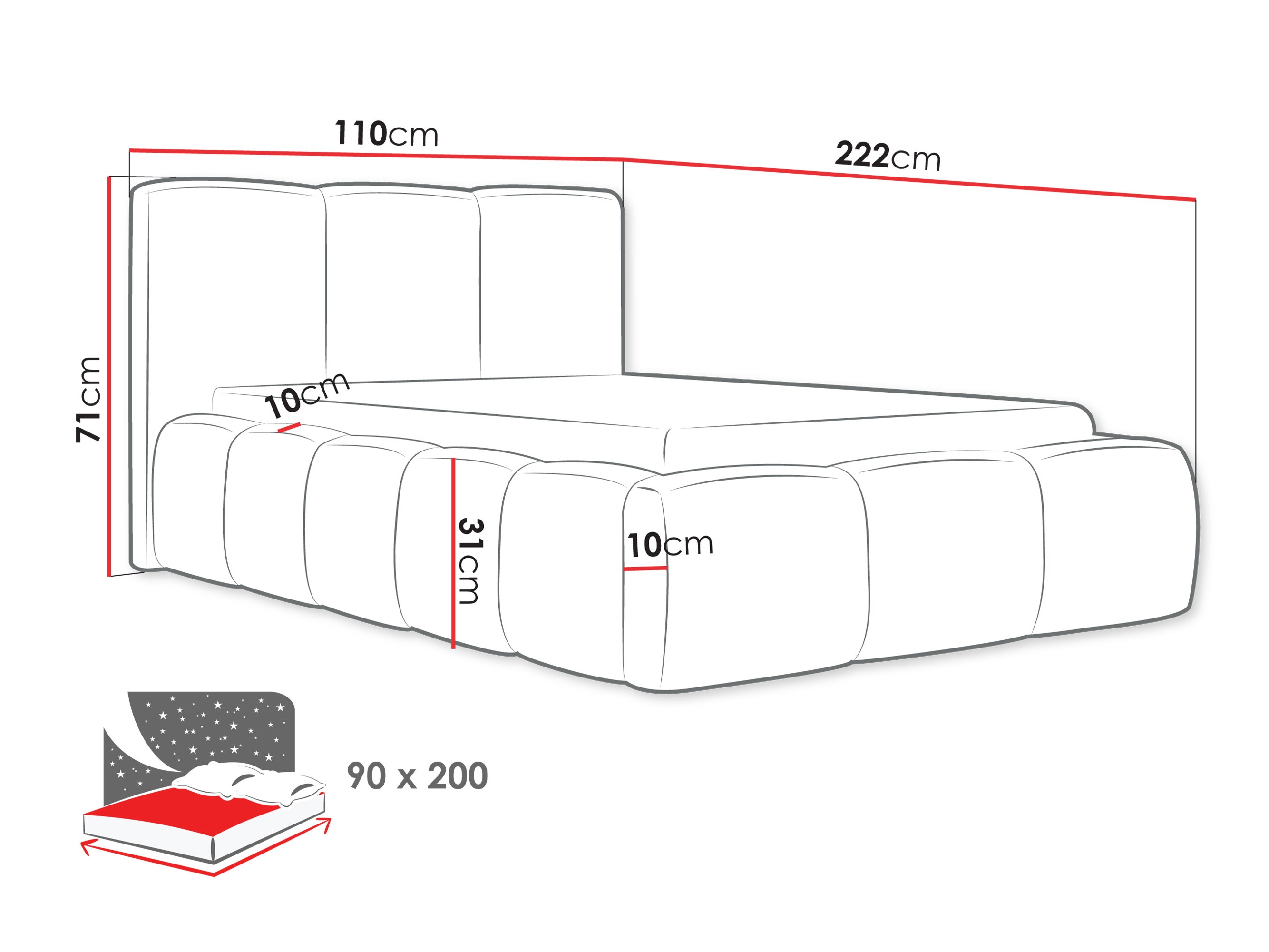 Letto TrendyNest Vulpora II (Kronos 22)