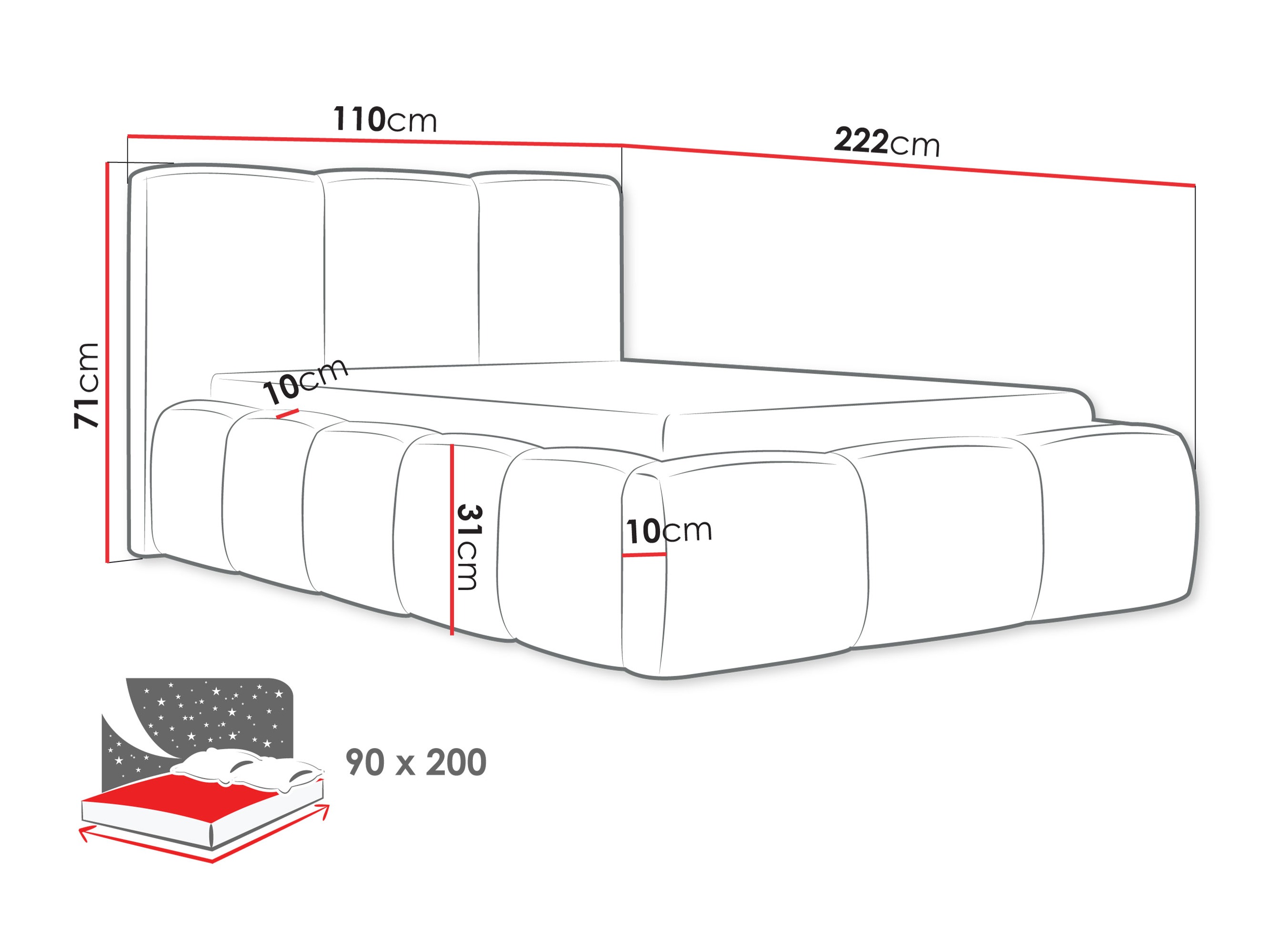Letto TrendyNest Vulpora II (Kronos 29)