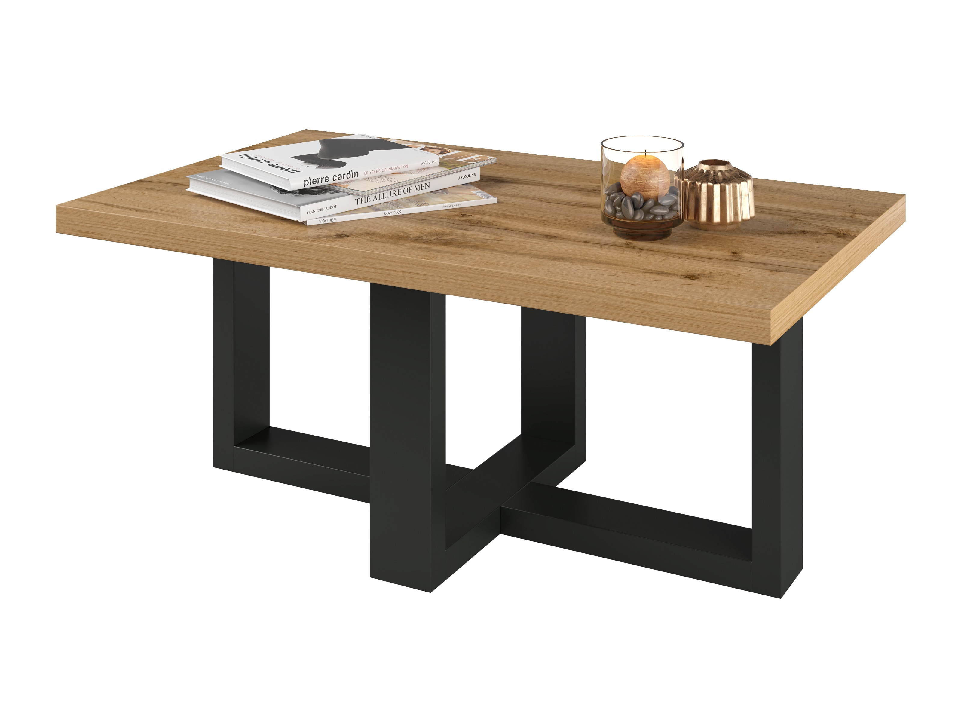 Tavolino da caffè Austin 317 (Nero + Quercia di Wotan)