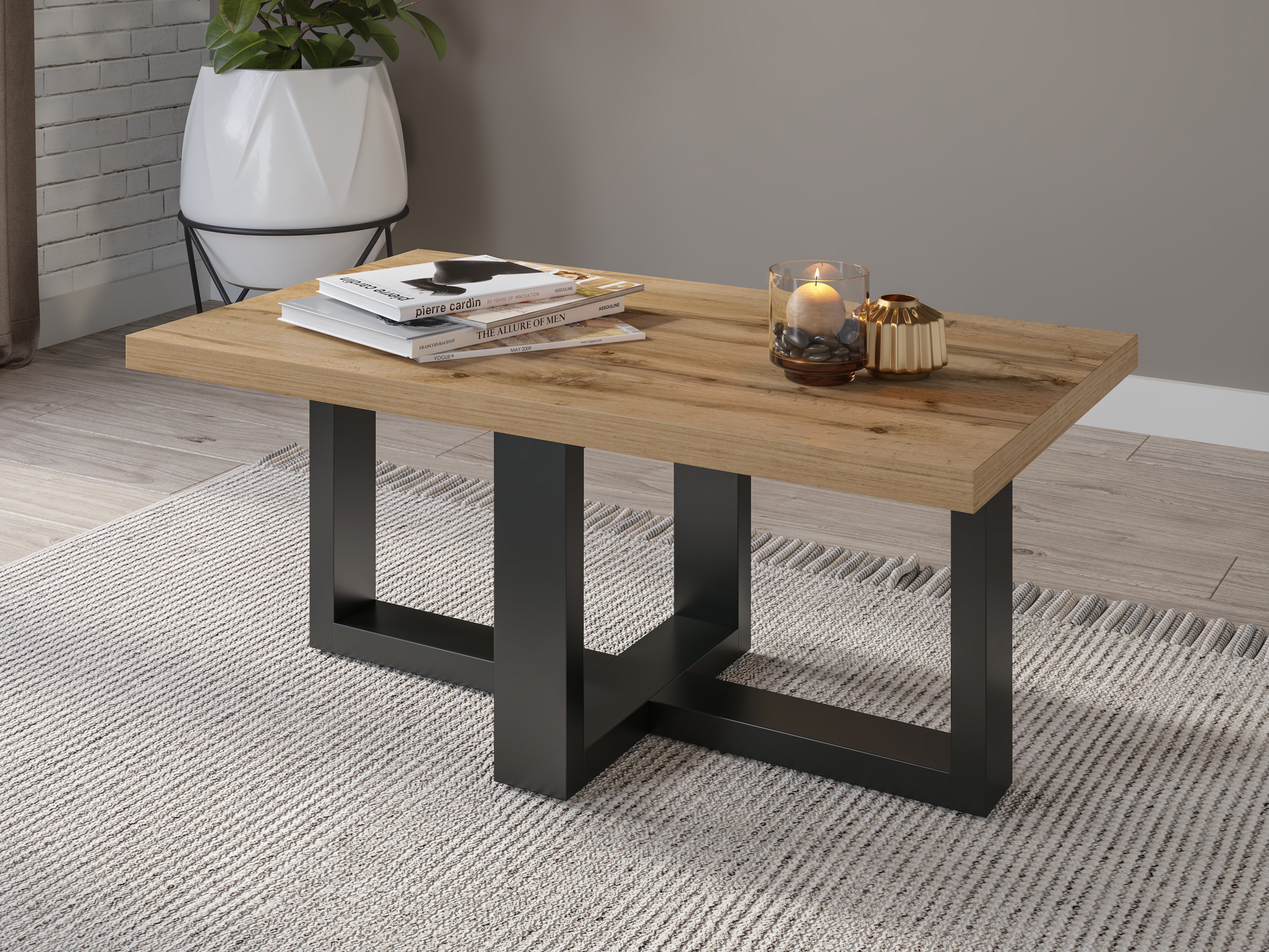 Tavolino da caffè Austin 317 (Nero + Quercia di Wotan)