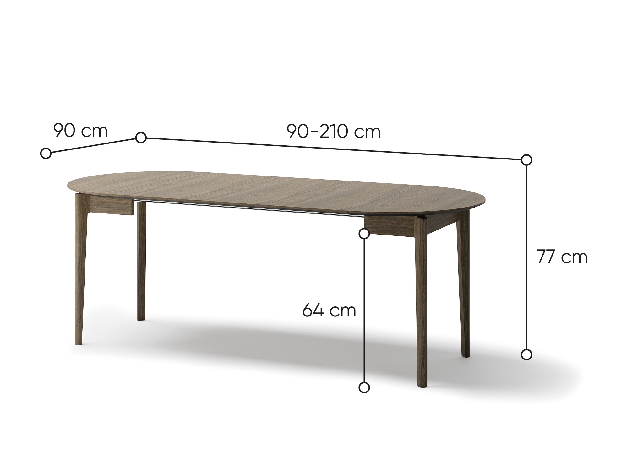 Tavolo Fresno 180 (Rovere moro)