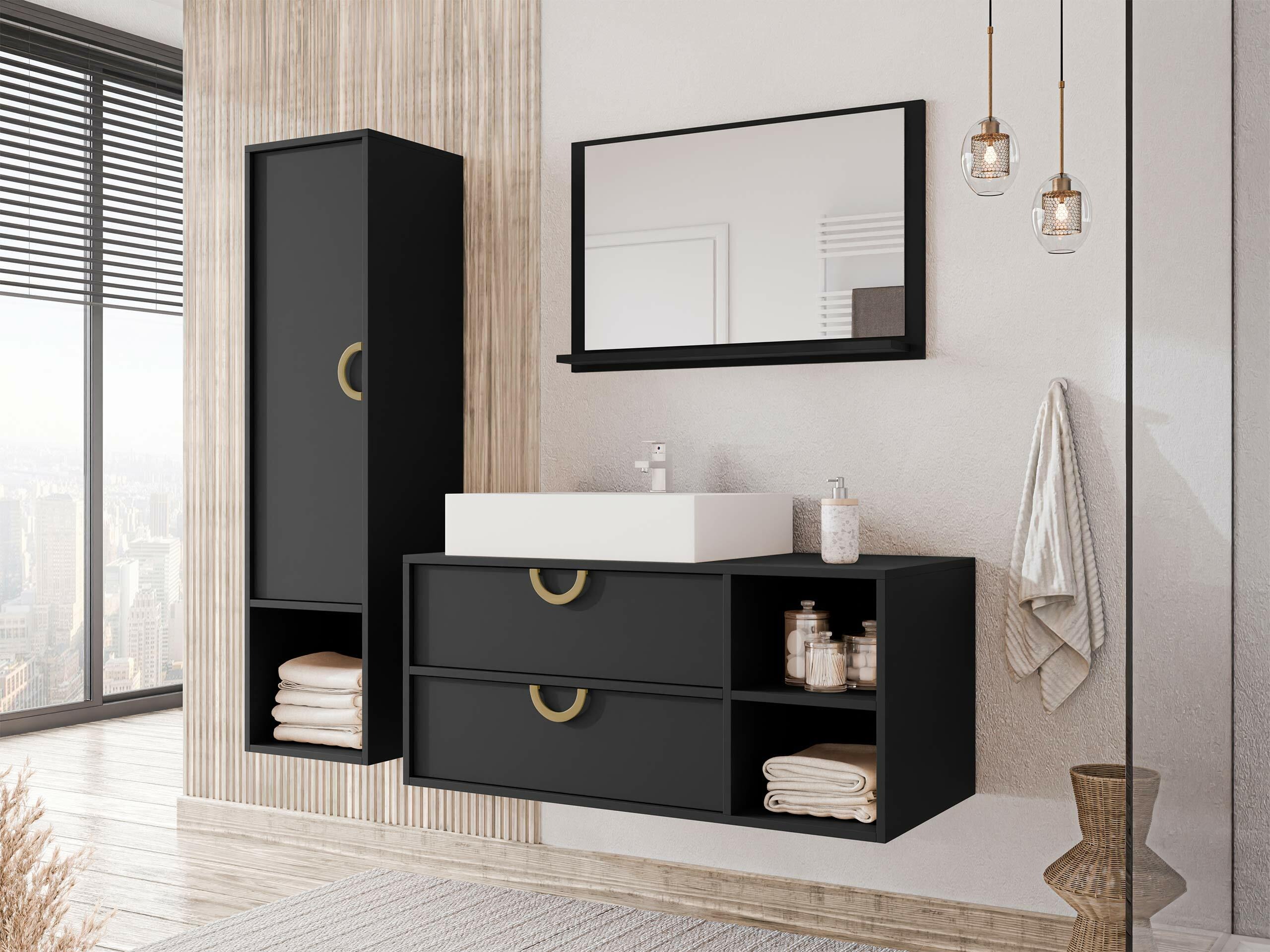 Comodino da bagno per lavandino Sodalis (Nero)