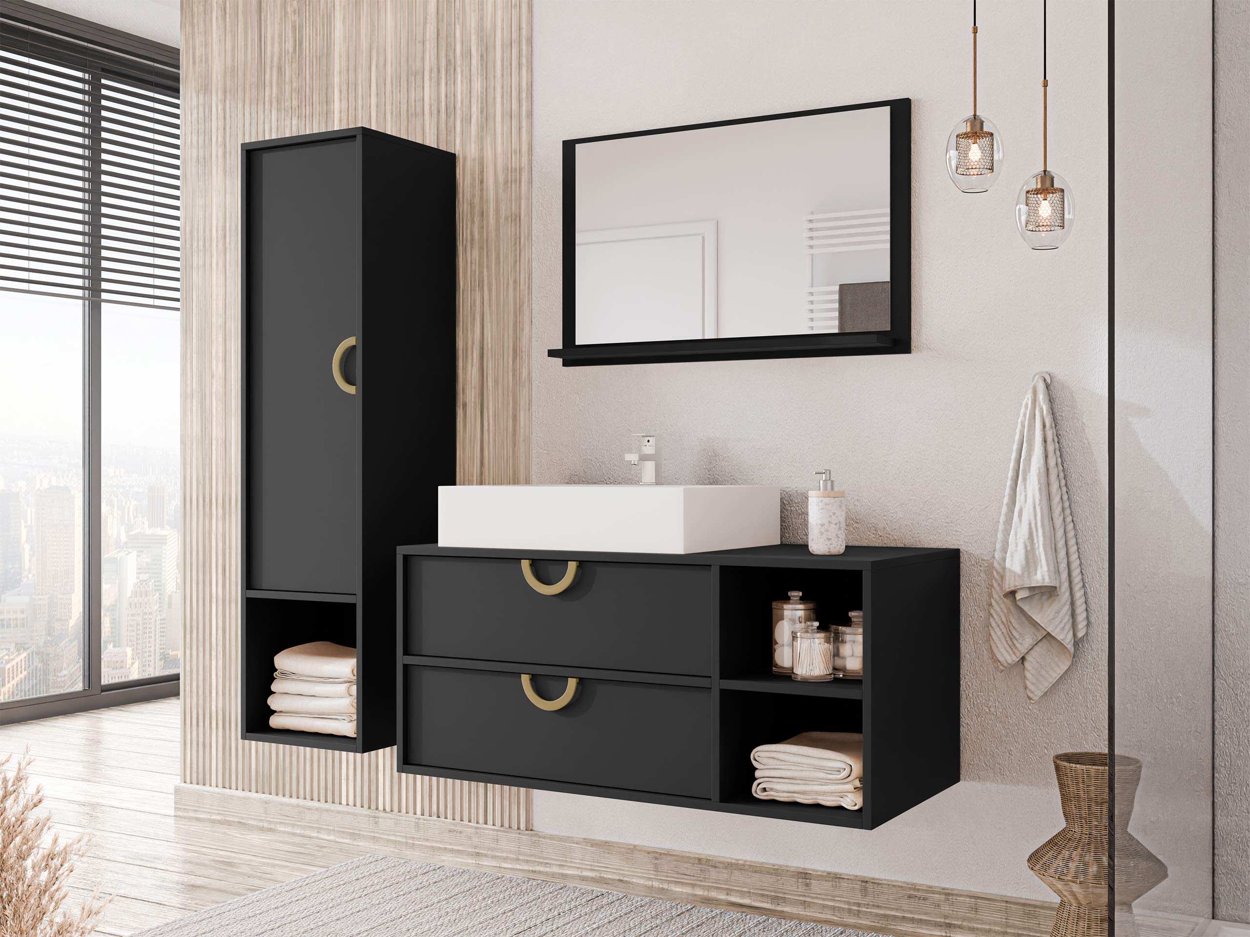 Set bagno Sodalis (Nero)
