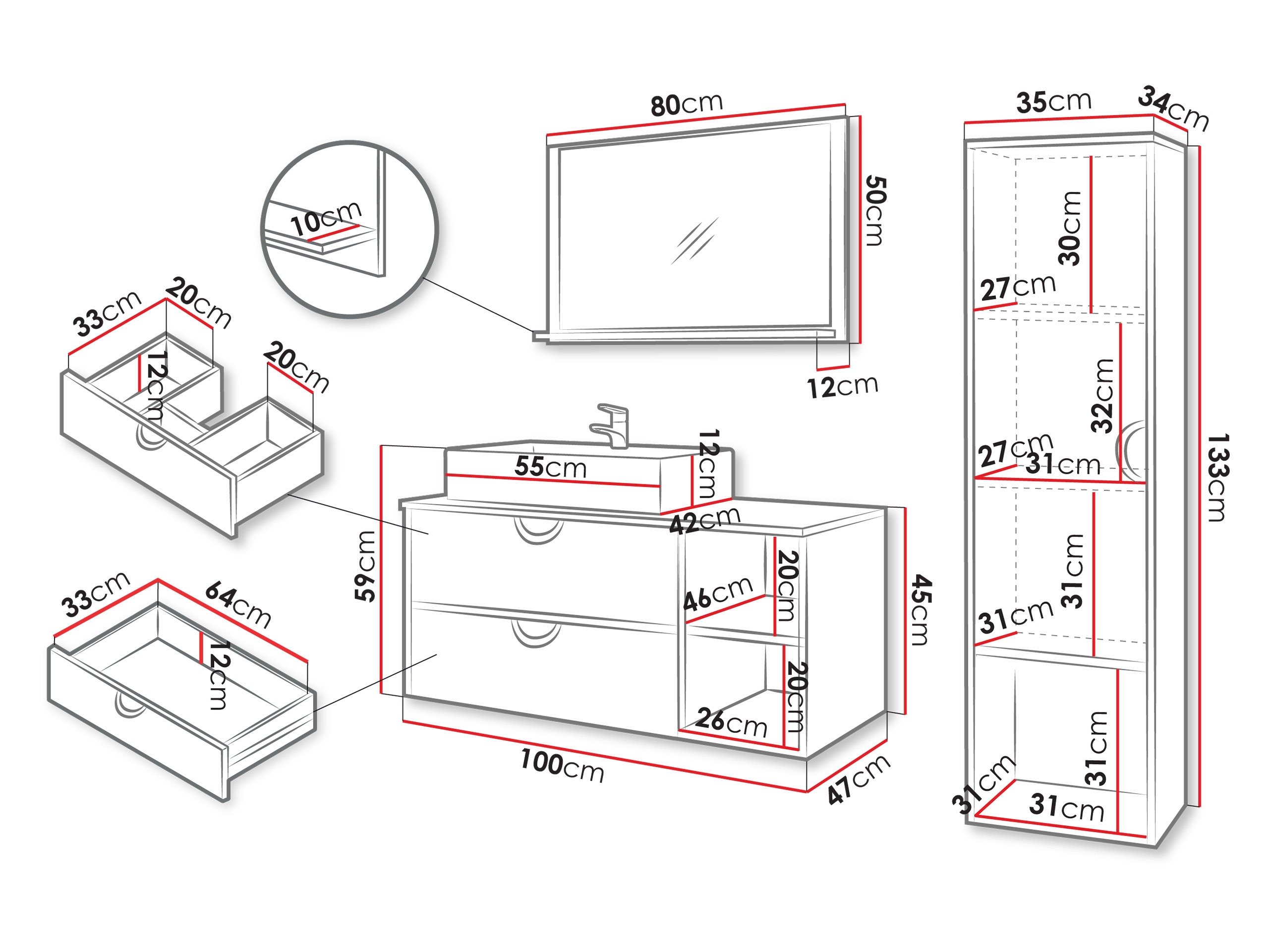 Set bagno Sodalis (Noce)