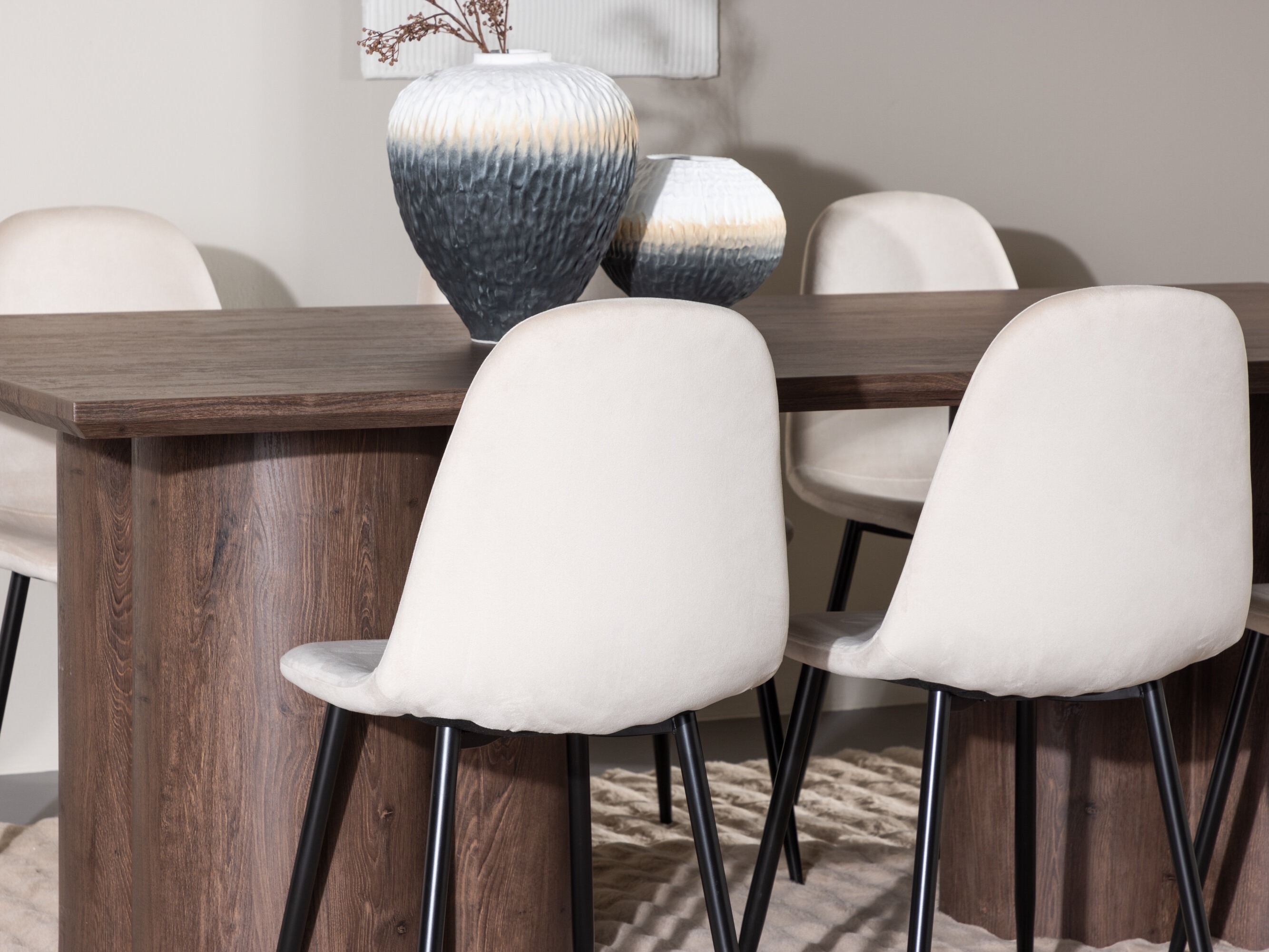 Set sala da pranzo Dallas 4959 (Beige + Nero)