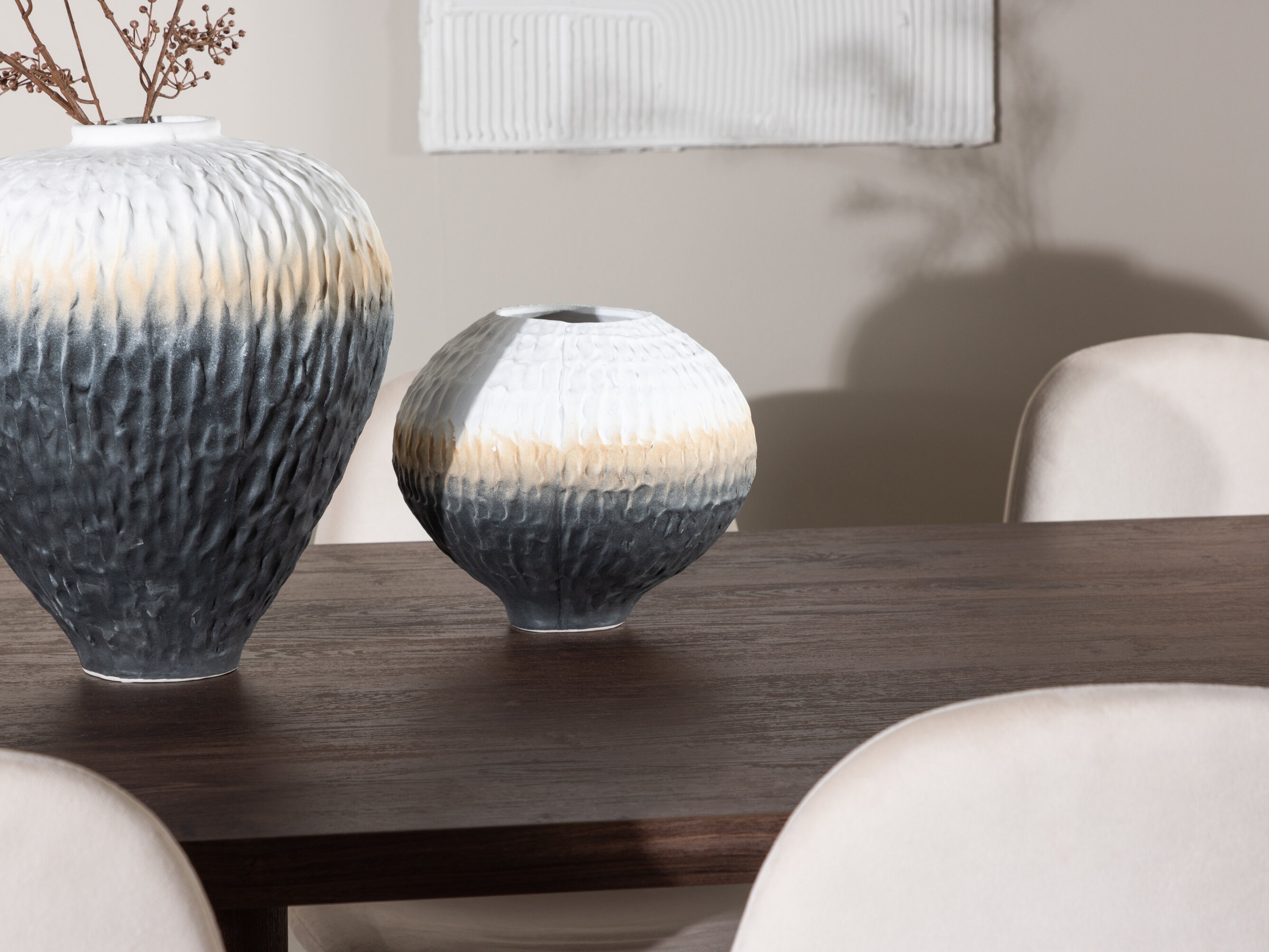 Set sala da pranzo Dallas 4959 (Beige + Nero)