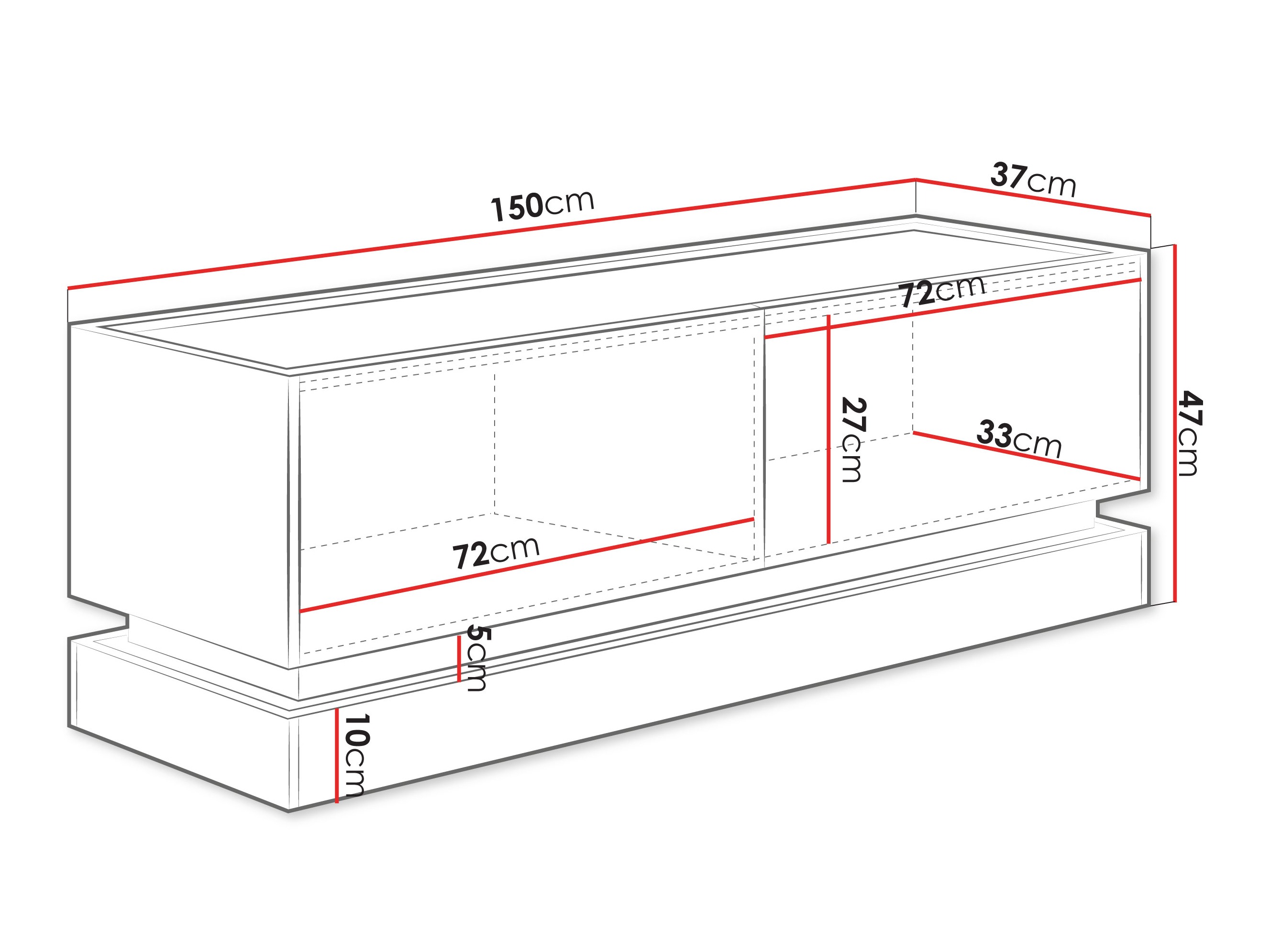 Mobile porta TV Comfivo Tilia I (Nero + Quercia)