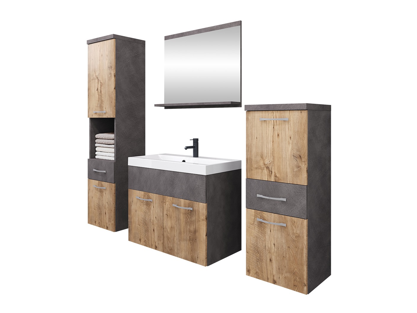 Set bagno Sarasota 109 (Matera grigio + Castagna)