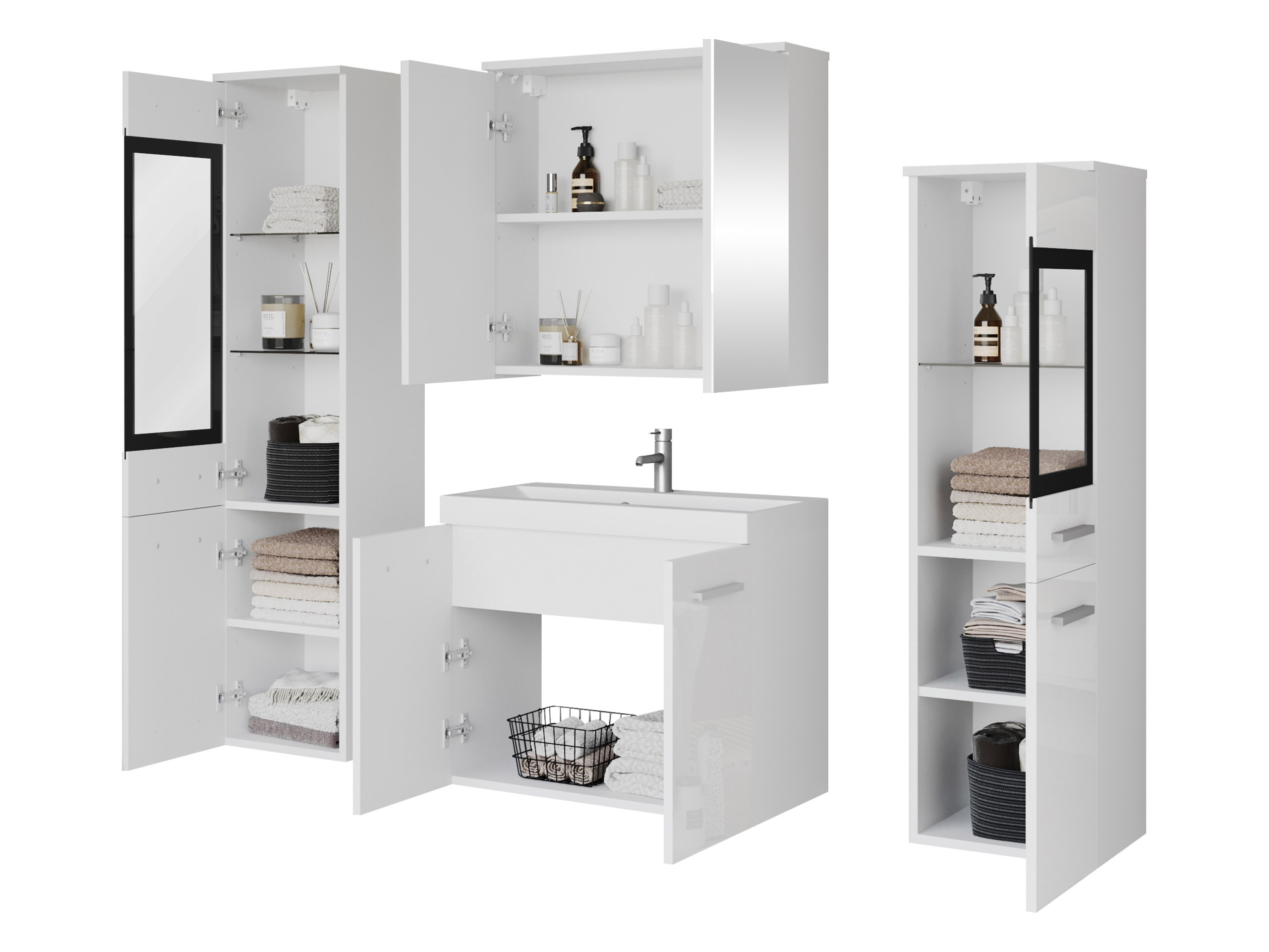 Set bagno Scientia III (Matera grigio + Castagna)
