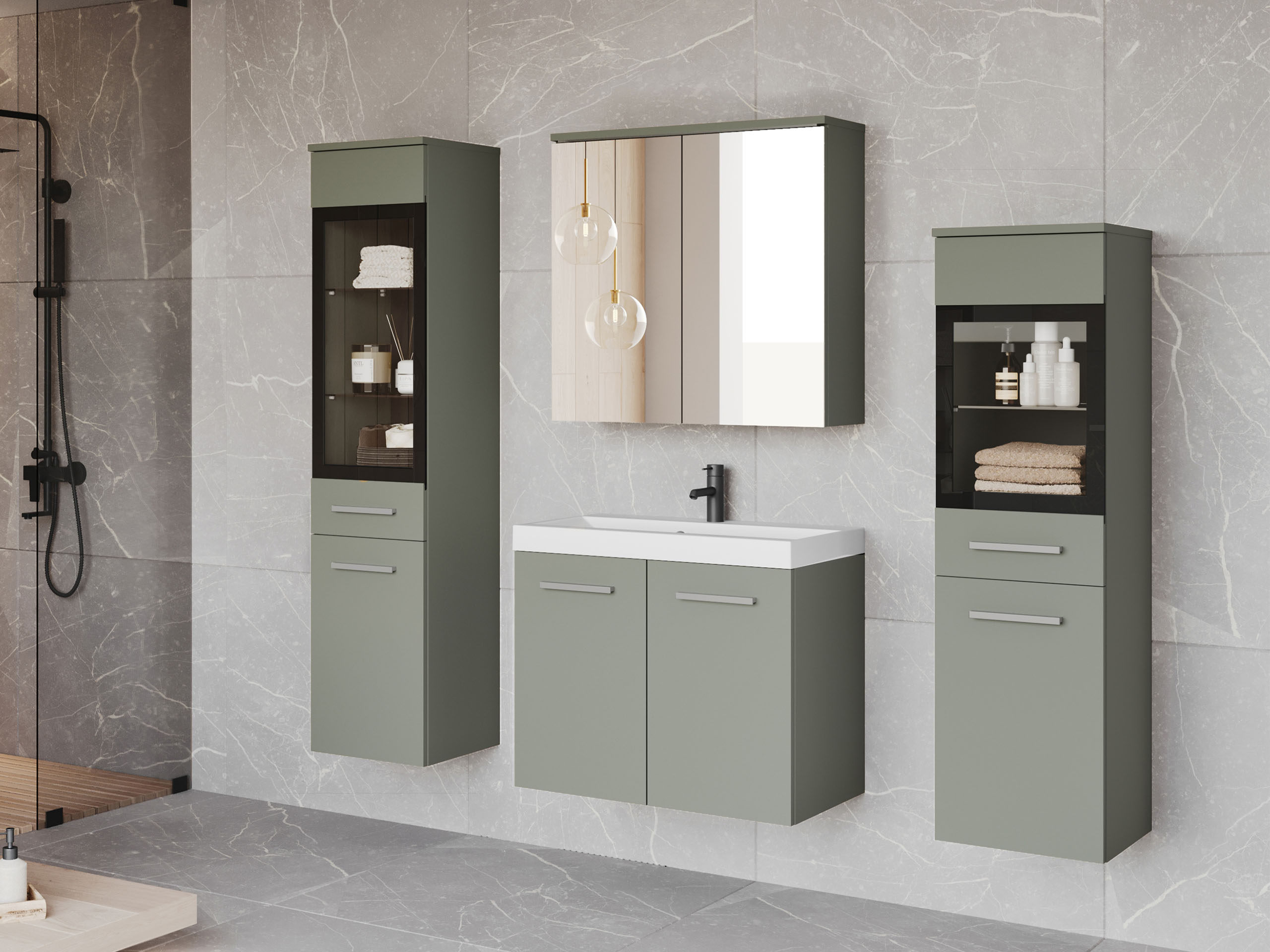Set bagno Scientia III (Verde polveroso)