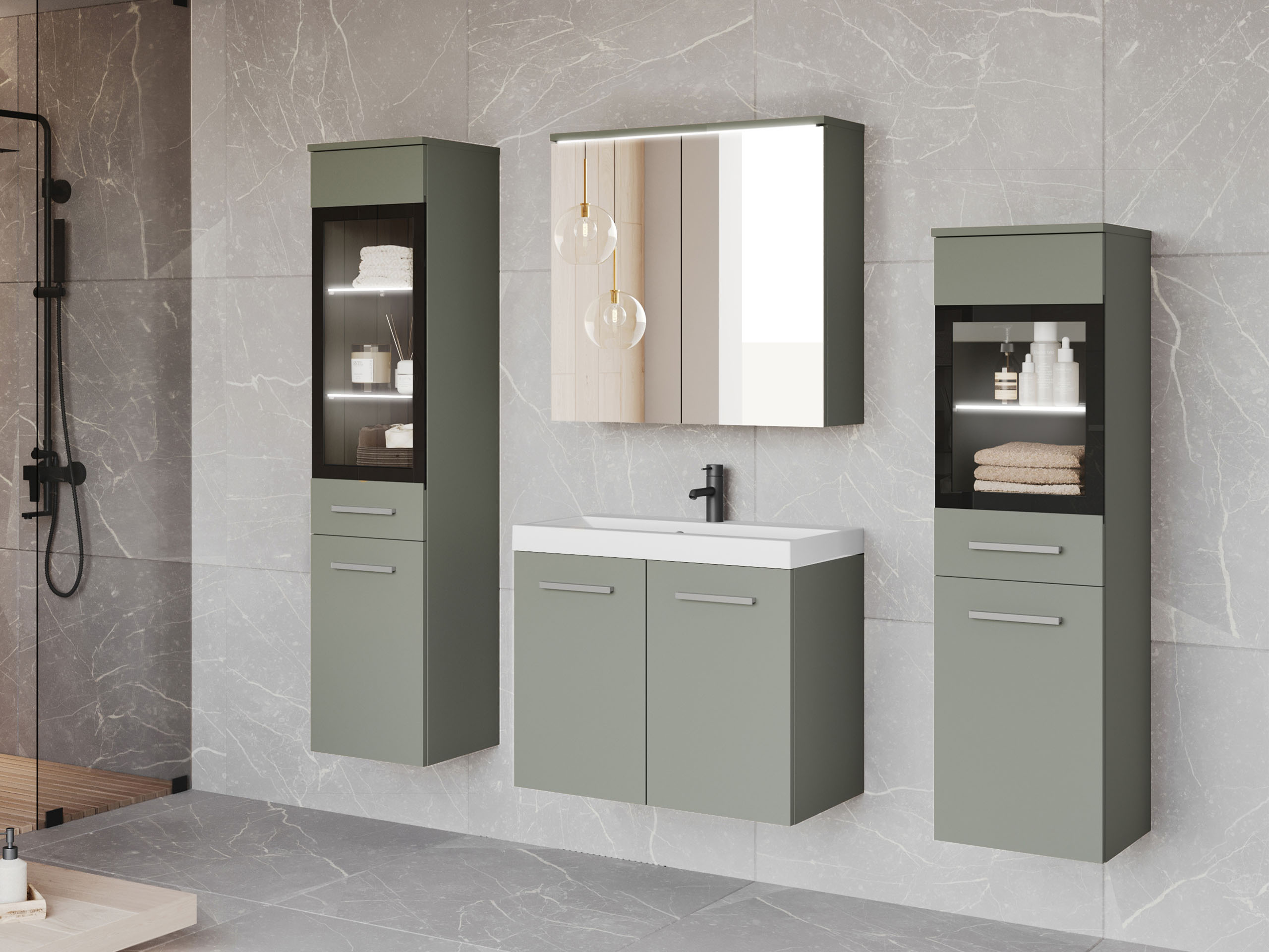 Set bagno Scientia III (Verde polveroso)