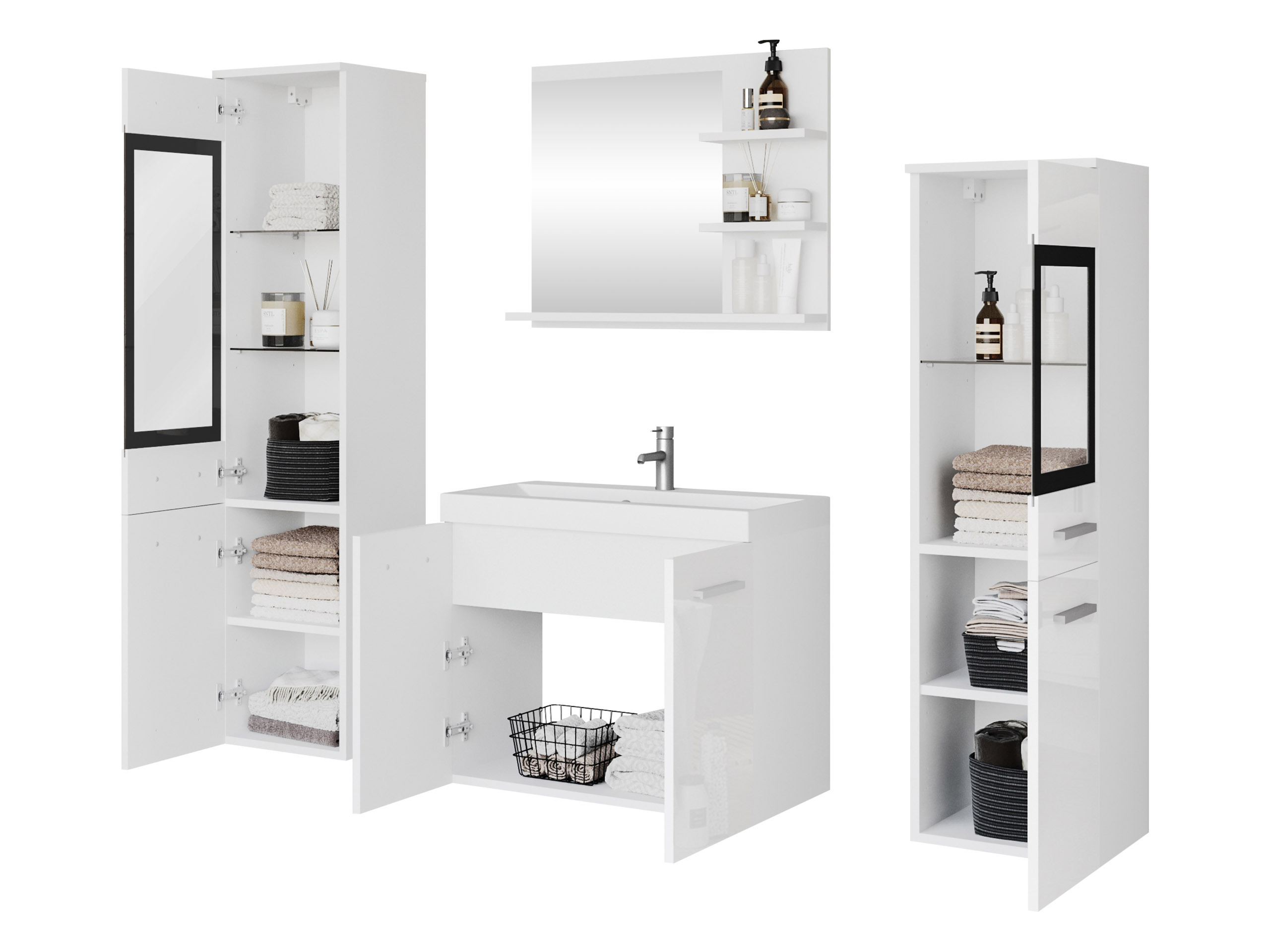 Set bagno Scientia IV (Matera grigio + Castagna)