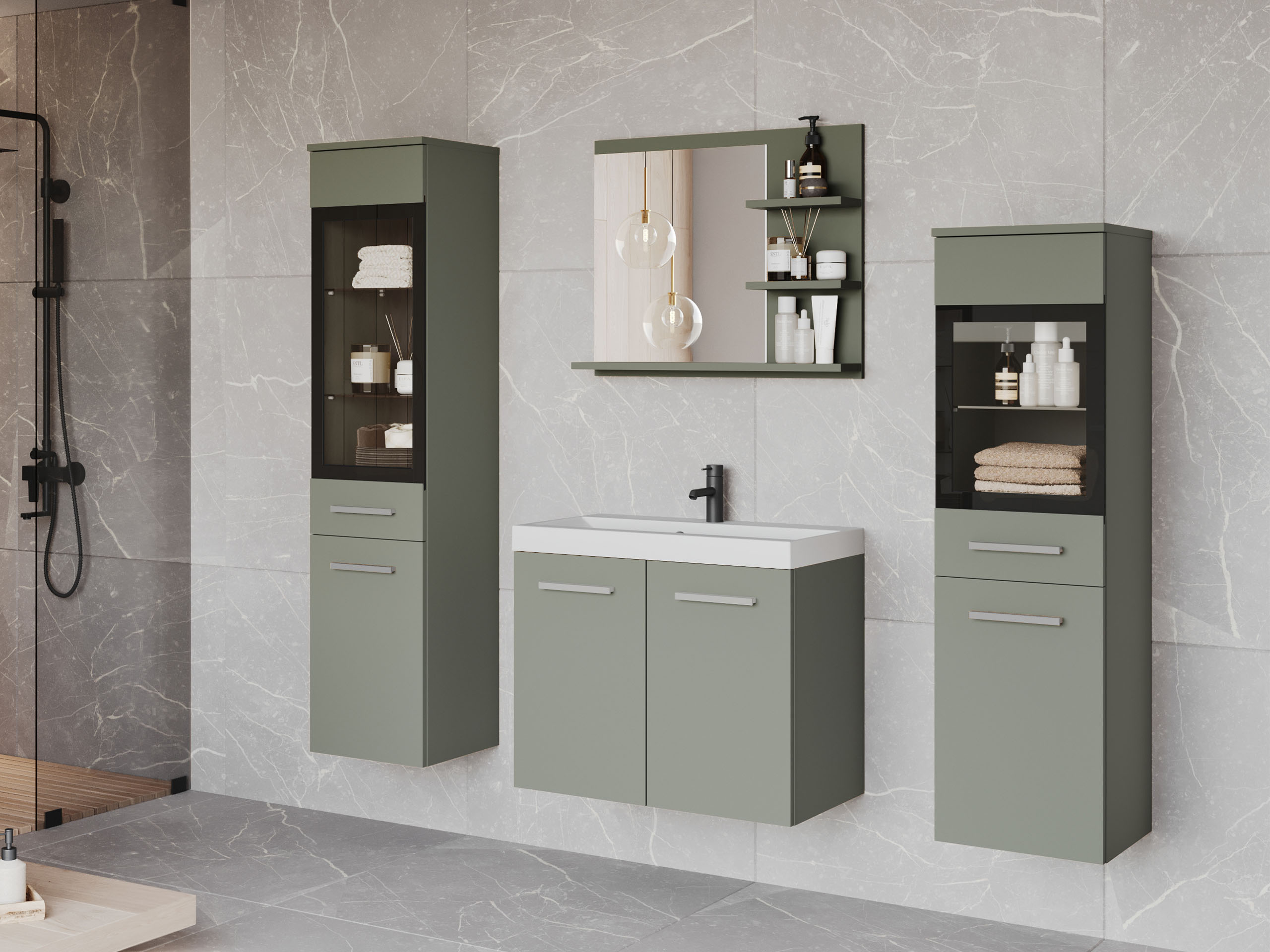 Set bagno Scientia IV (Verde polveroso)