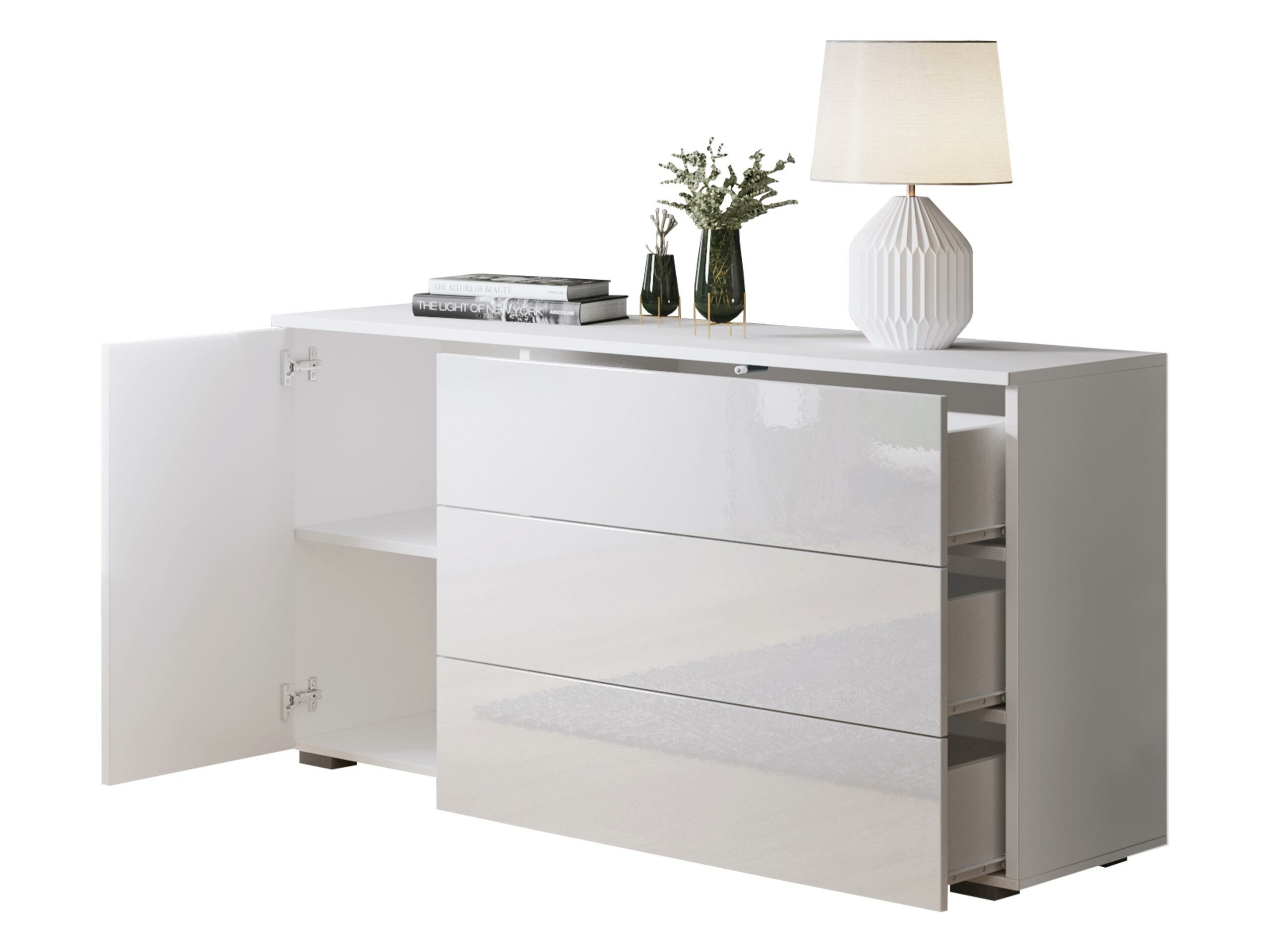 Cassettiera Sarasota 128 (Quercia di Wotan + Bianco lucido)
