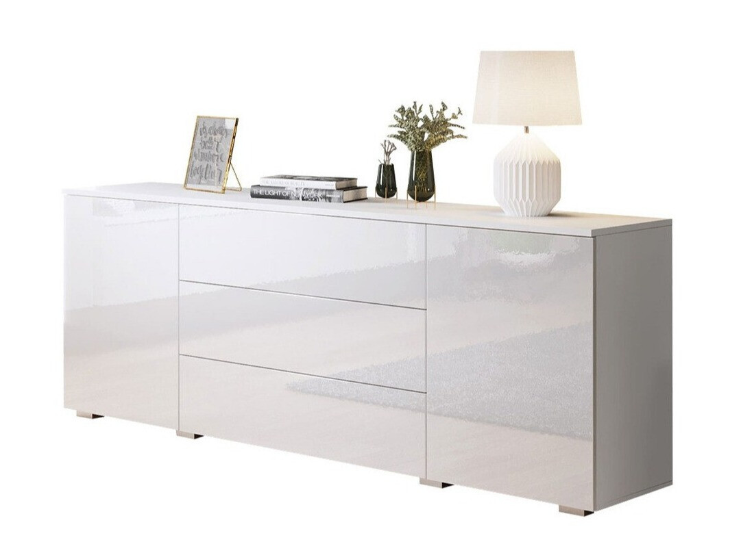 Cassettiera Sarasota 129 (Bianco + Bianco lucido)