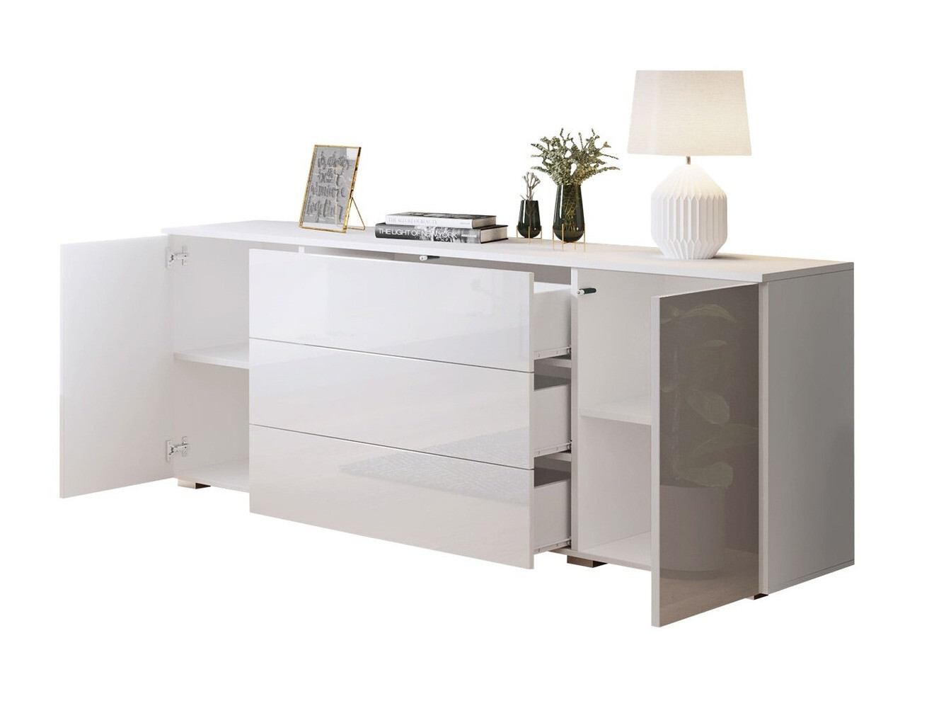 Cassettiera Sarasota 129 (Quercia di Wotan + Bianco lucido)