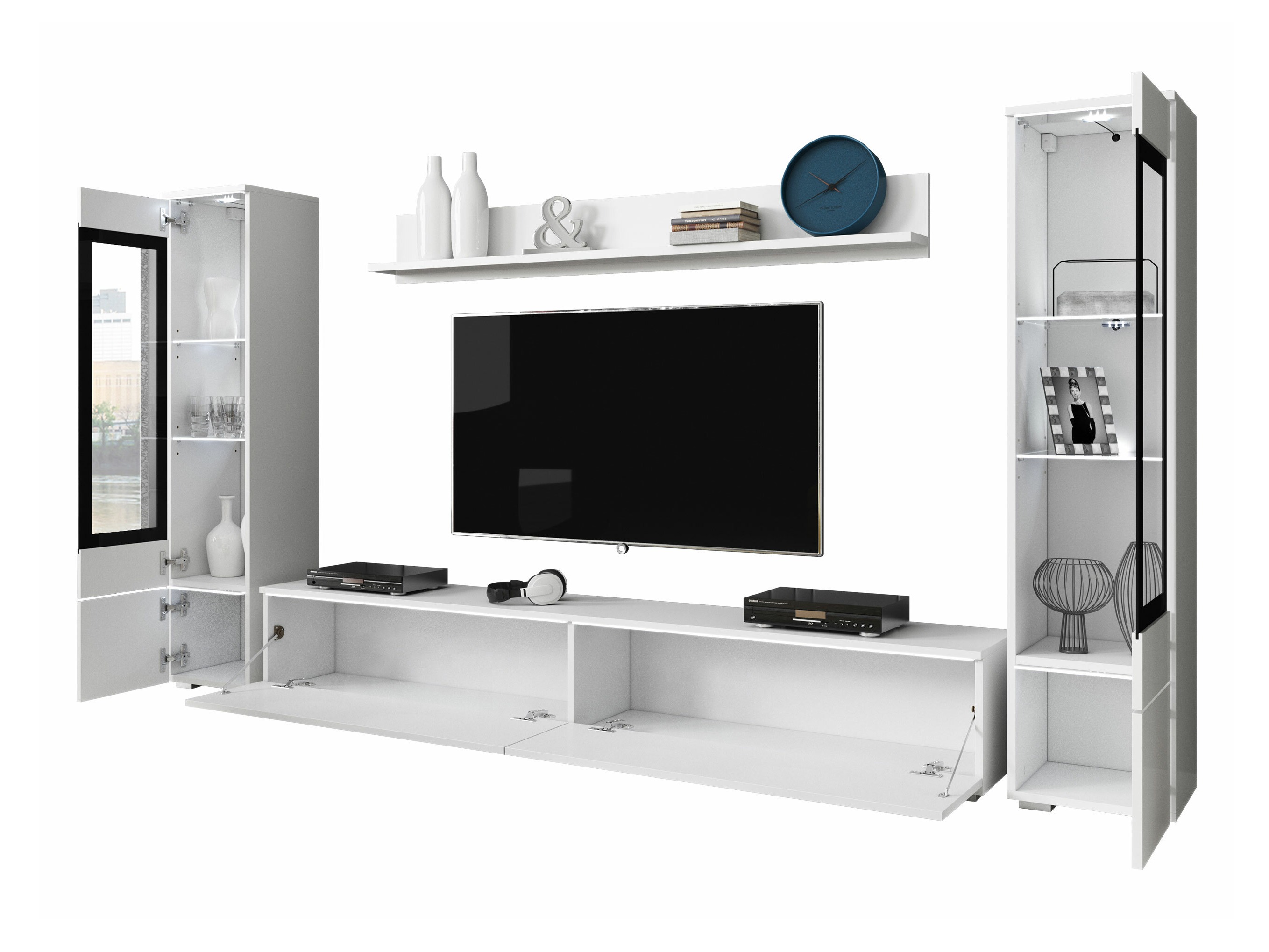 Parete attrezzata Mirfivo 101 (Grigio lucido)