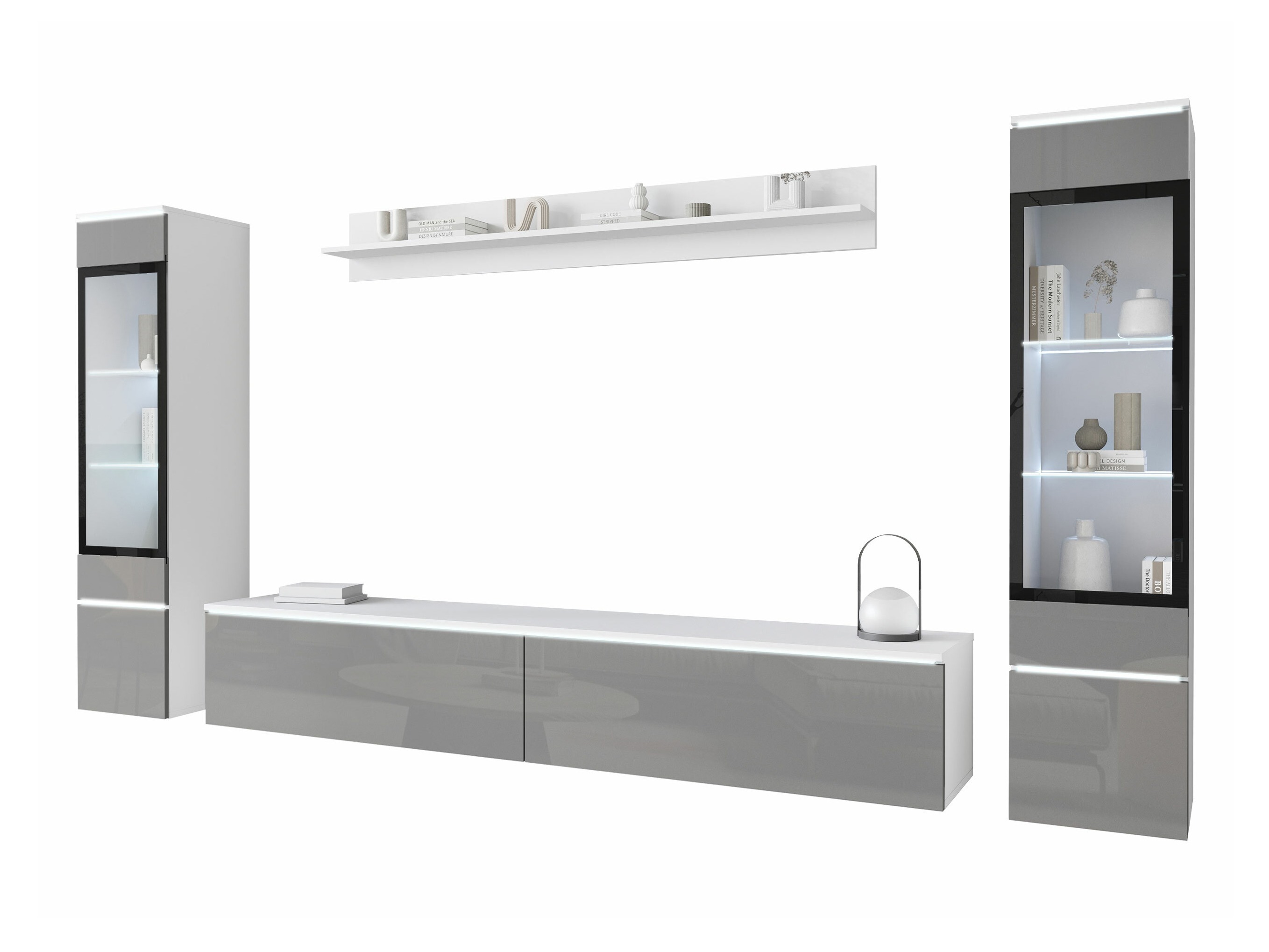Parete attrezzata Mirfivo 101 (Grigio lucido)