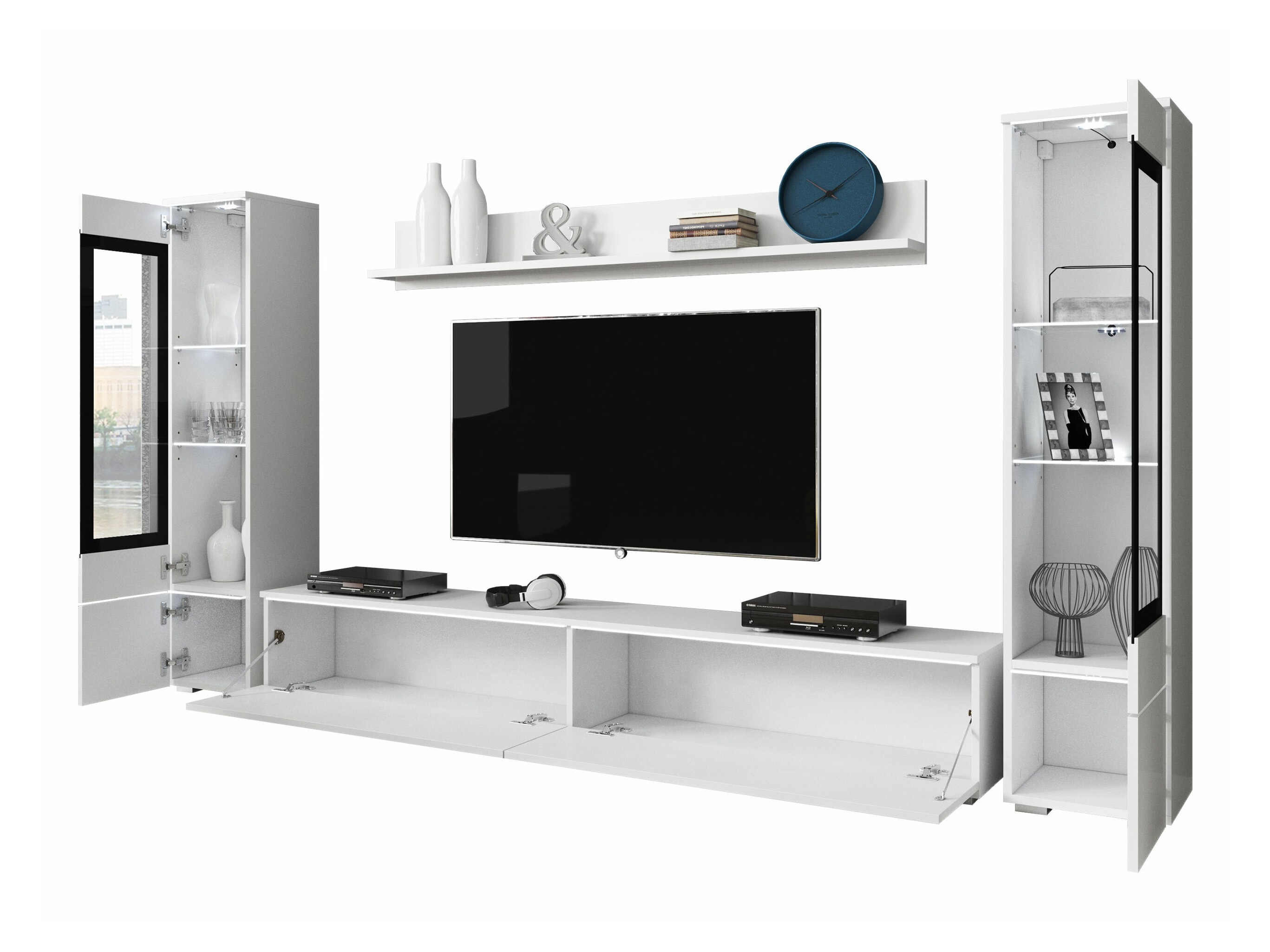 Parete attrezzata Mirfivo 101 (Grigio lucido)