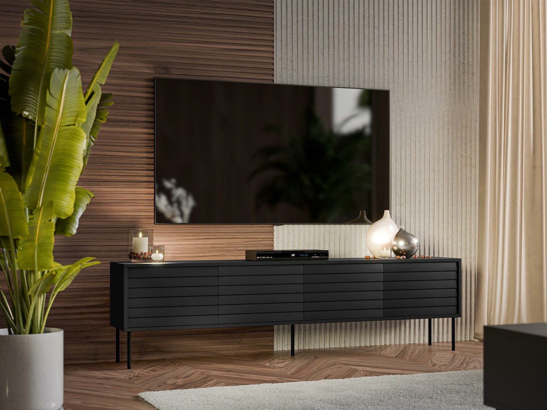 Mobile porta TV Flosoru 105 (Nero)