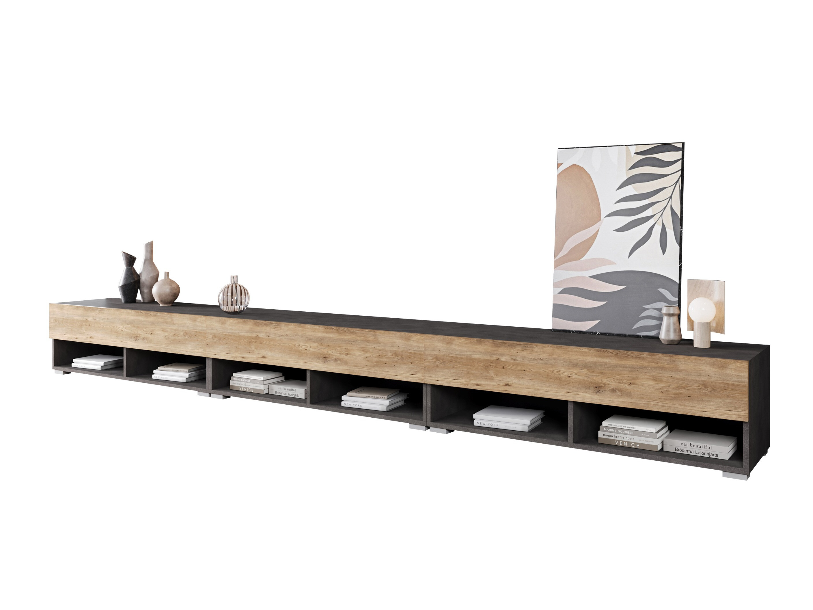 Mobile porta TV Sarasota 144 (Matera grigio + Castagna)