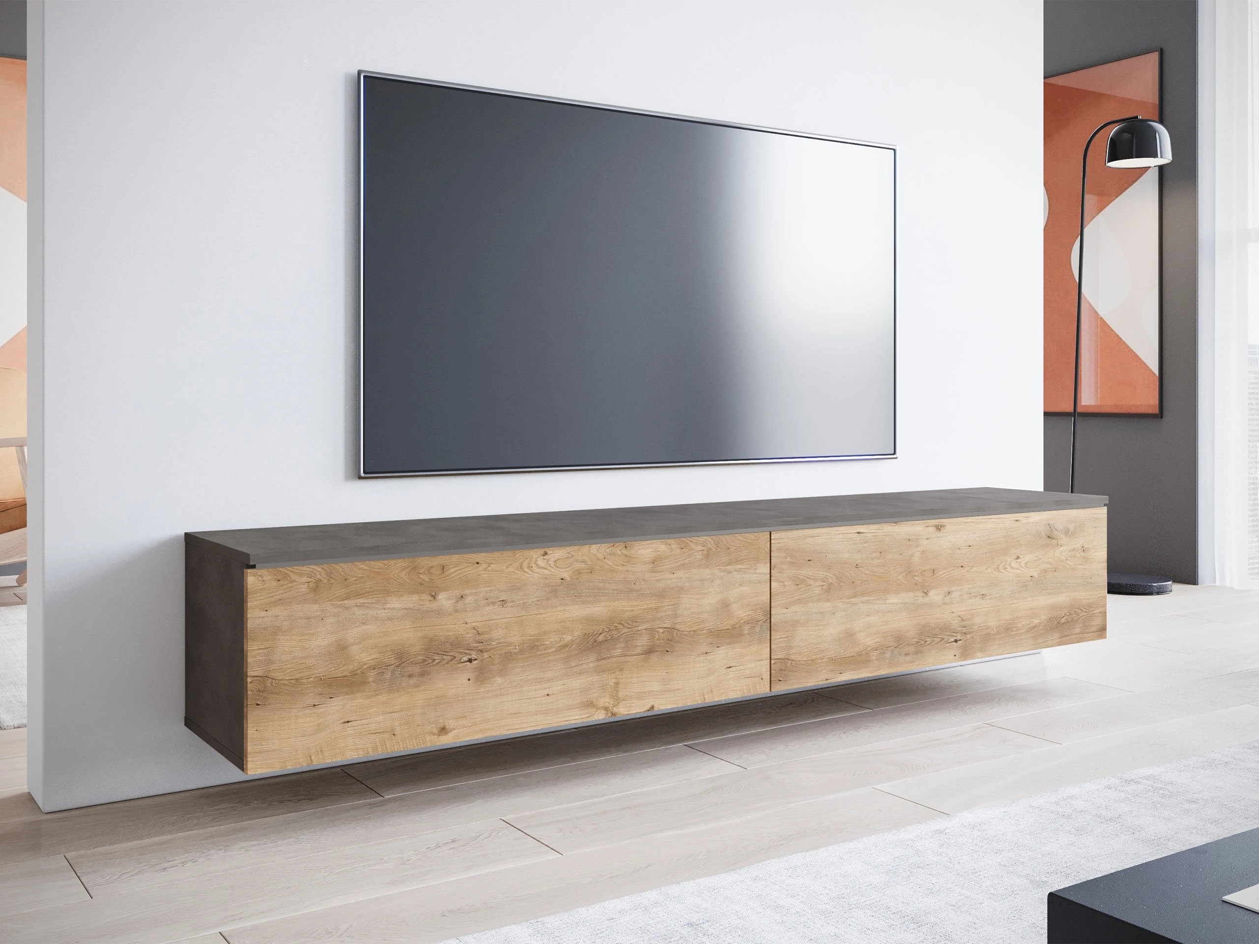 Mobile porta TV Scientia I (Matera grigio + Castagna)
