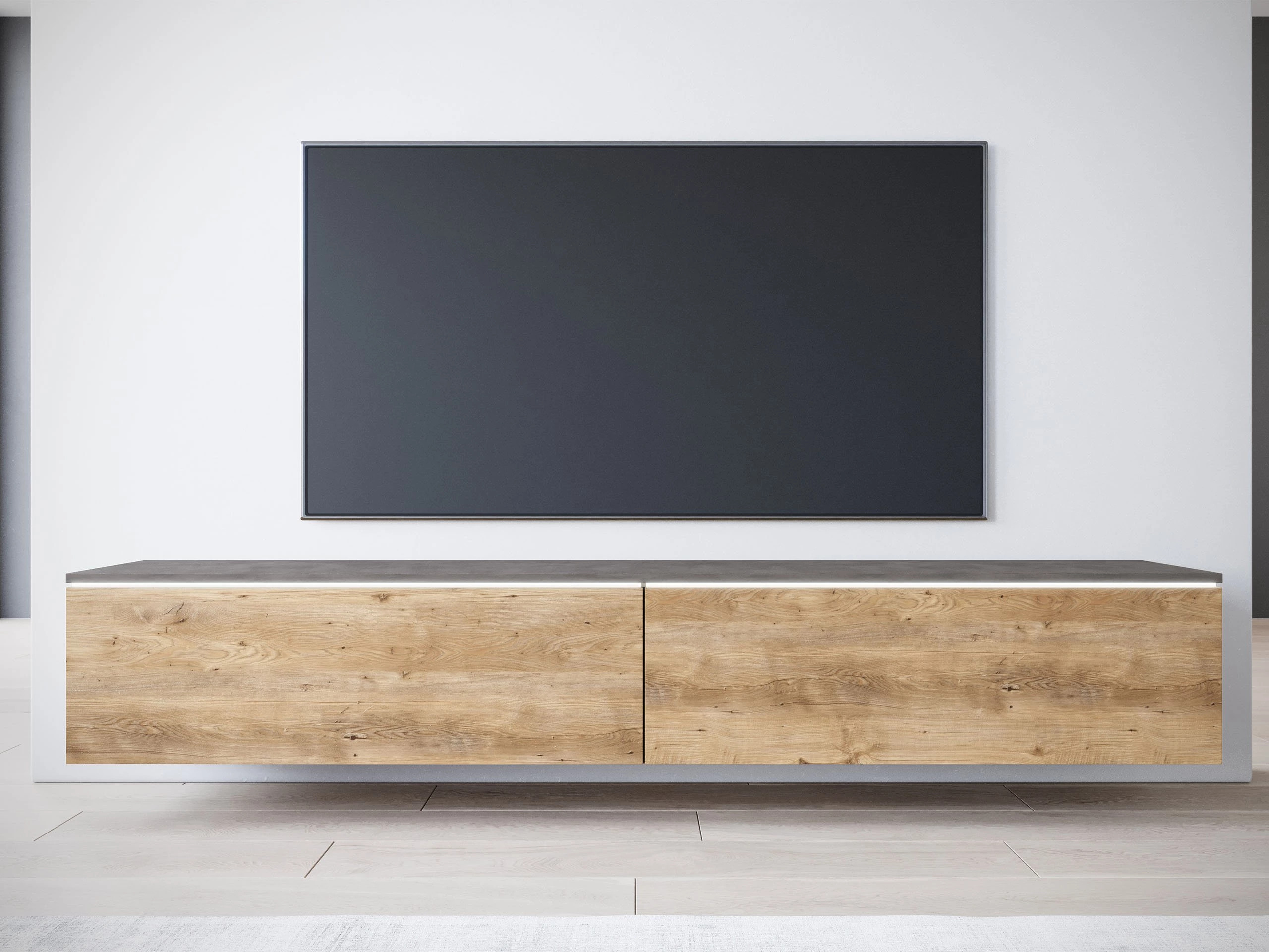 Mobile porta TV Scientia I (Matera grigio + Castagna)