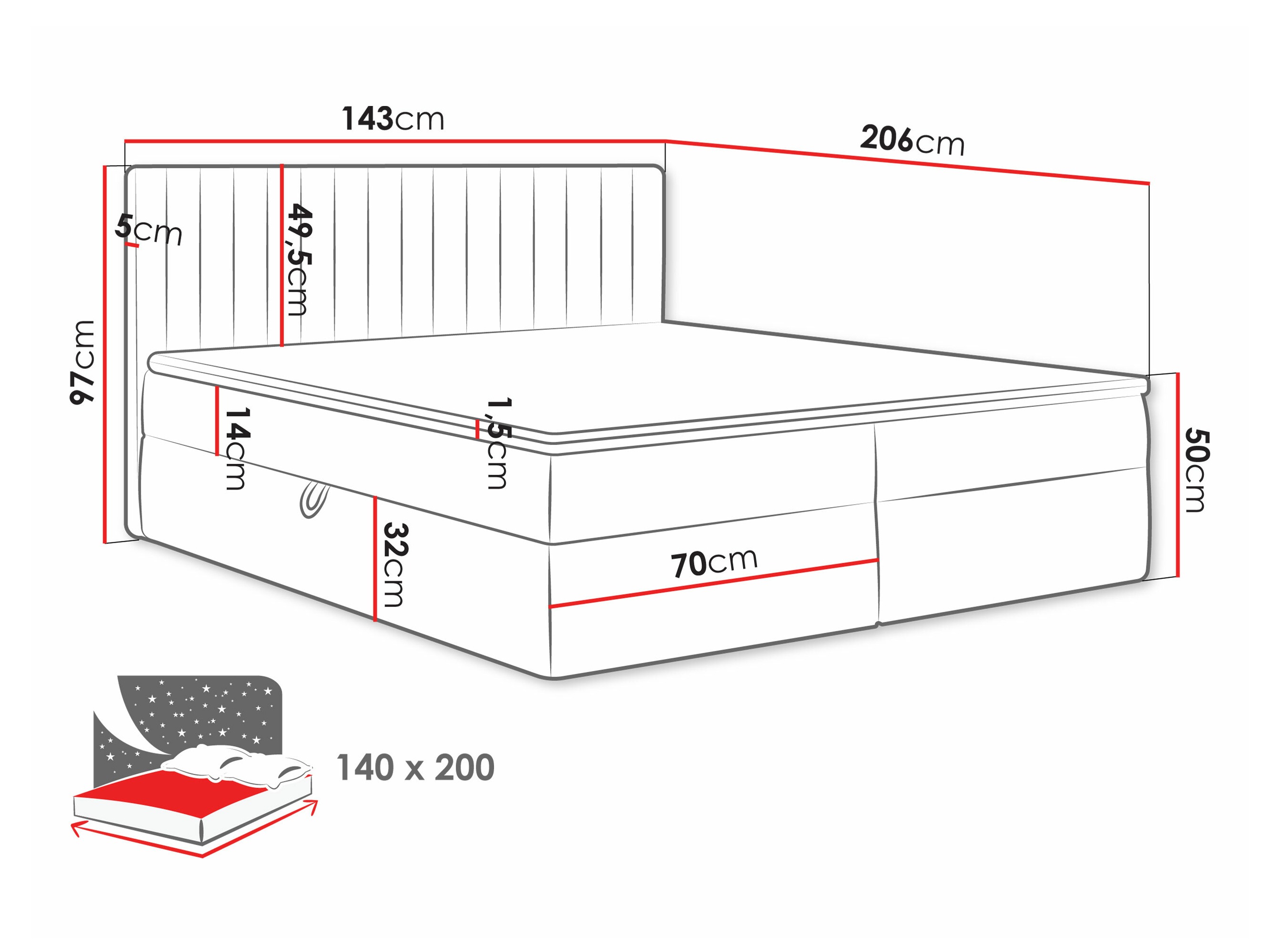 Letto continentale Comfivo Apis I (Polo 889)