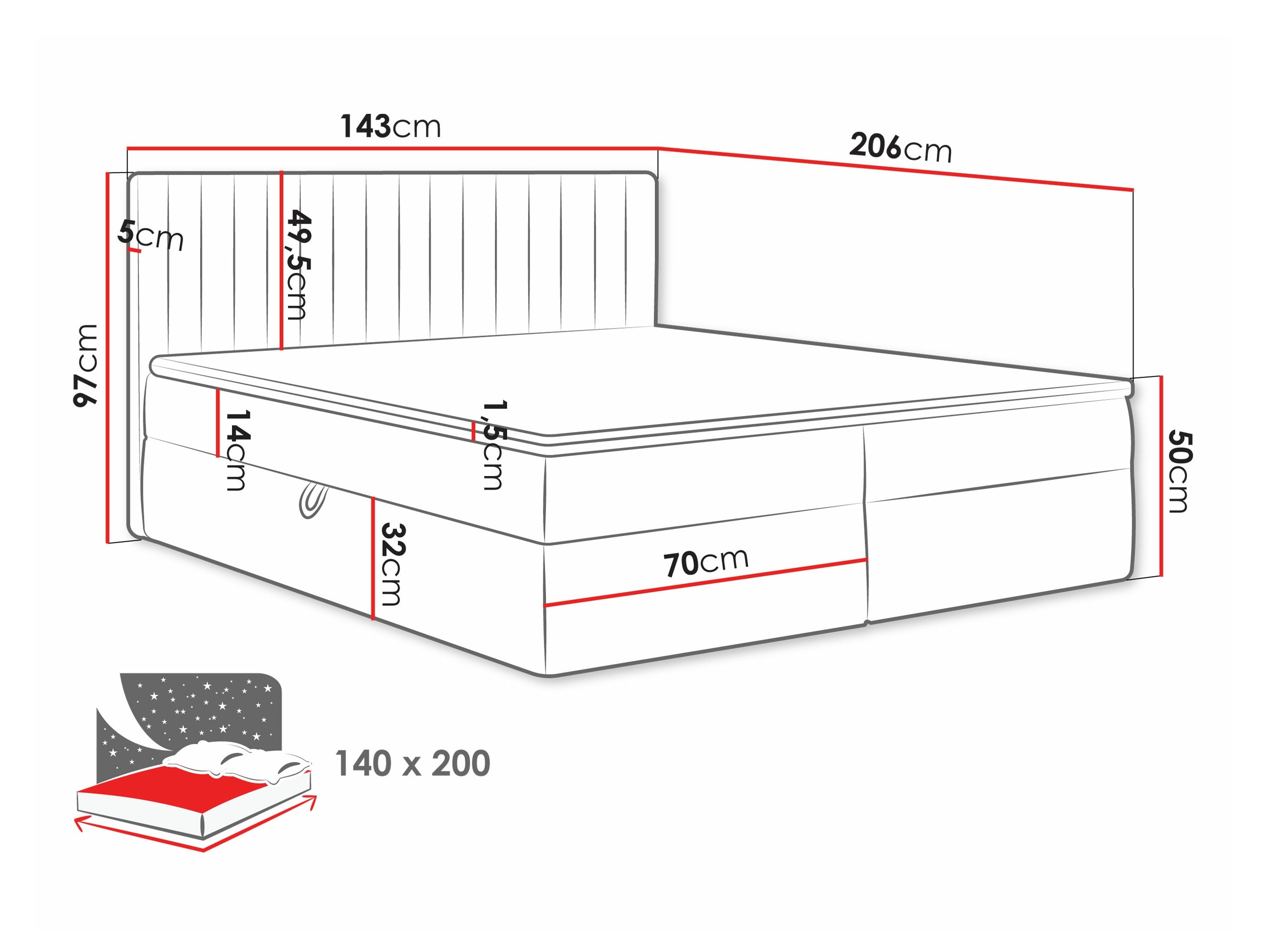 Letto continentale Comfivo Apis I (Polo 894)