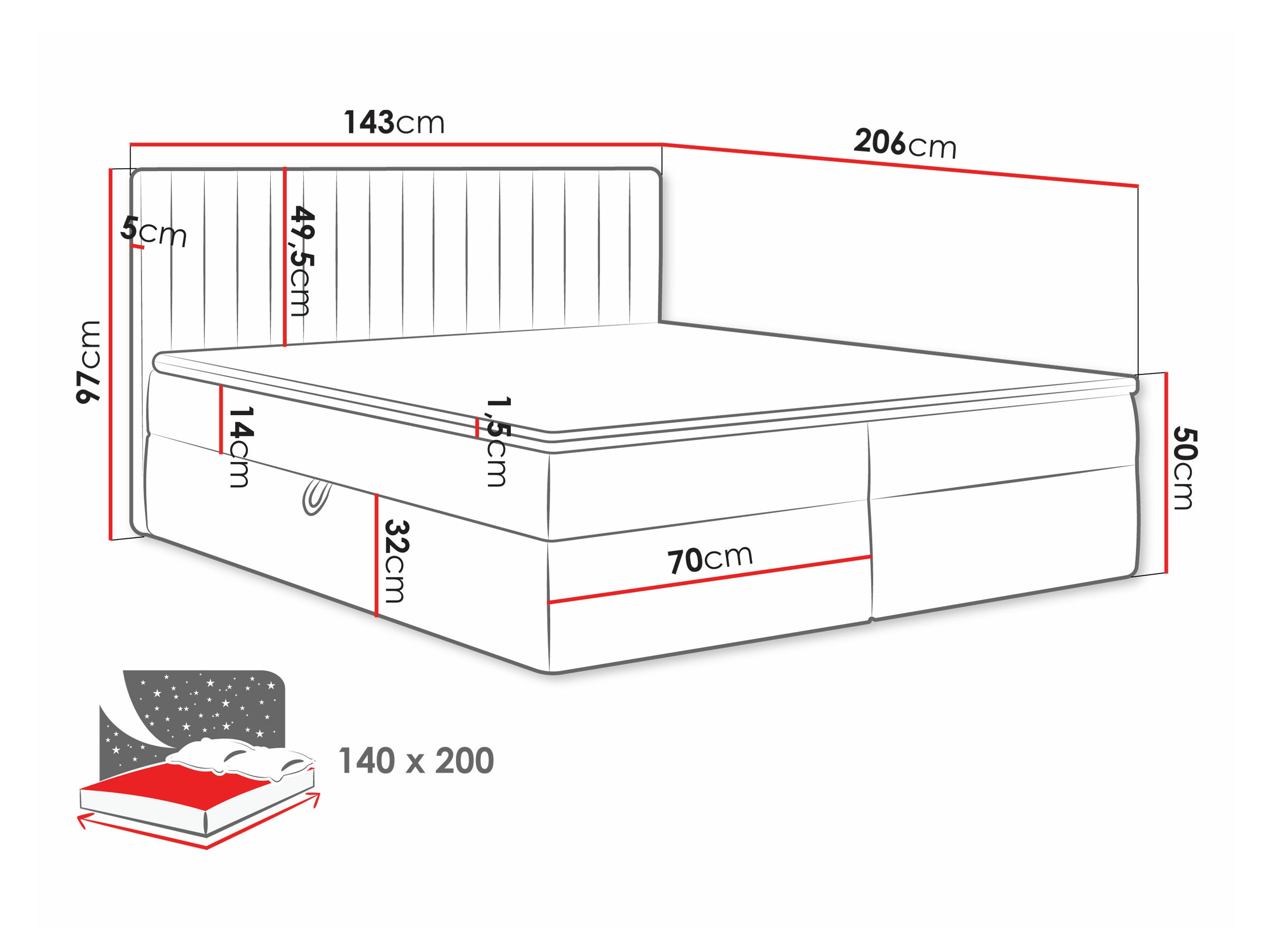 Letto continentale Comfivo Apis I (Polo 897)