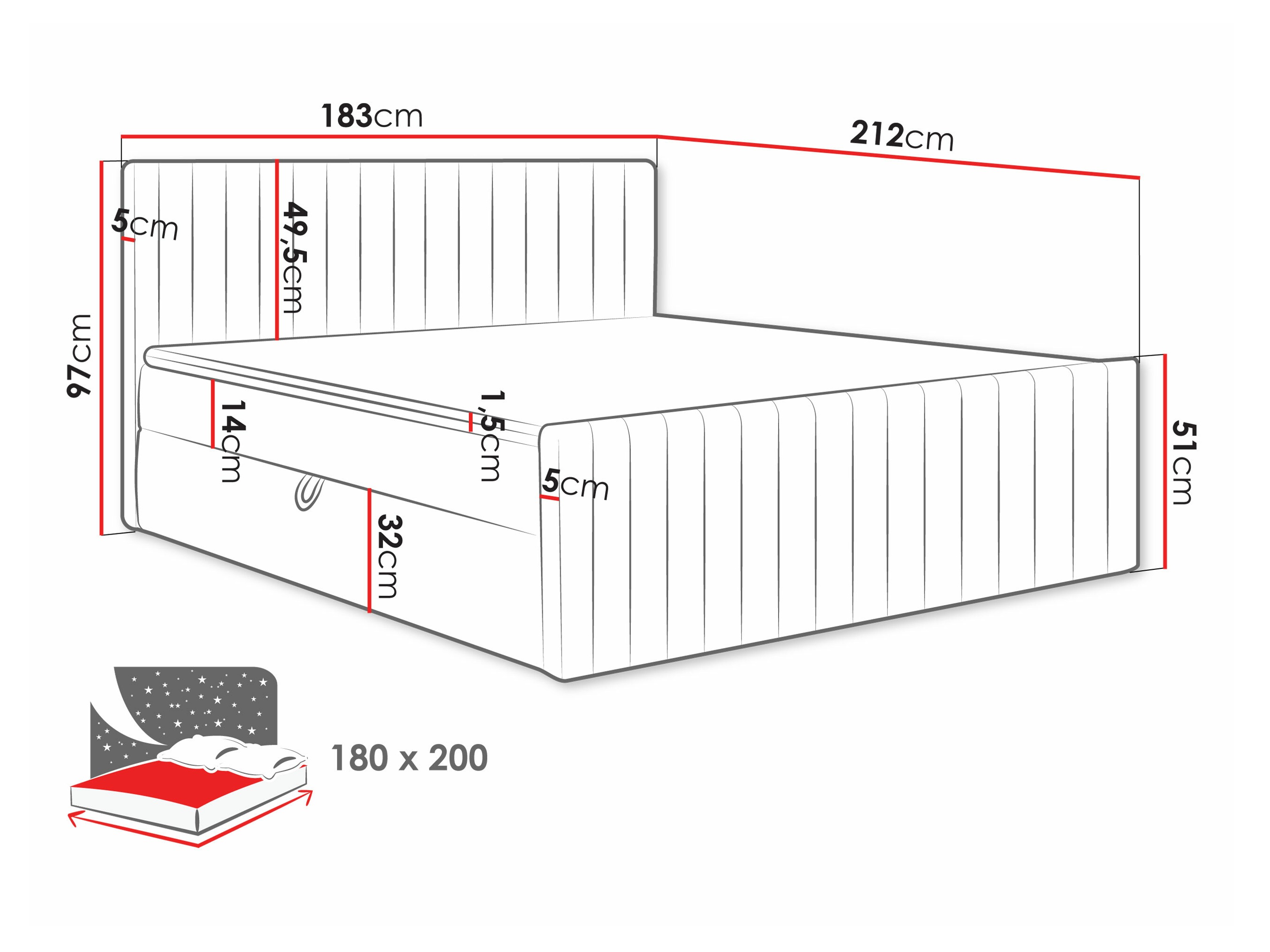 Letto continentale Comfivo Apis II (Polo 872)