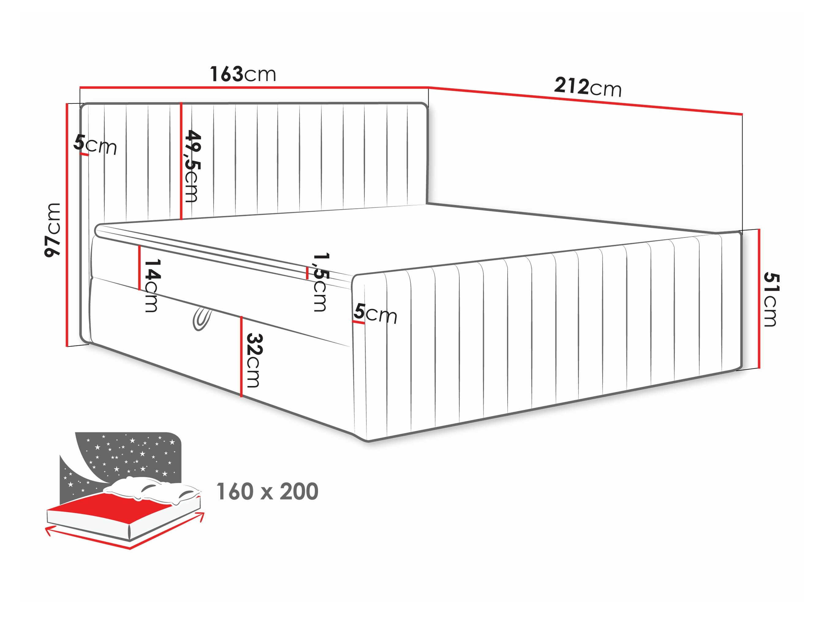 Letto continentale Comfivo Apis II (Polo 882)