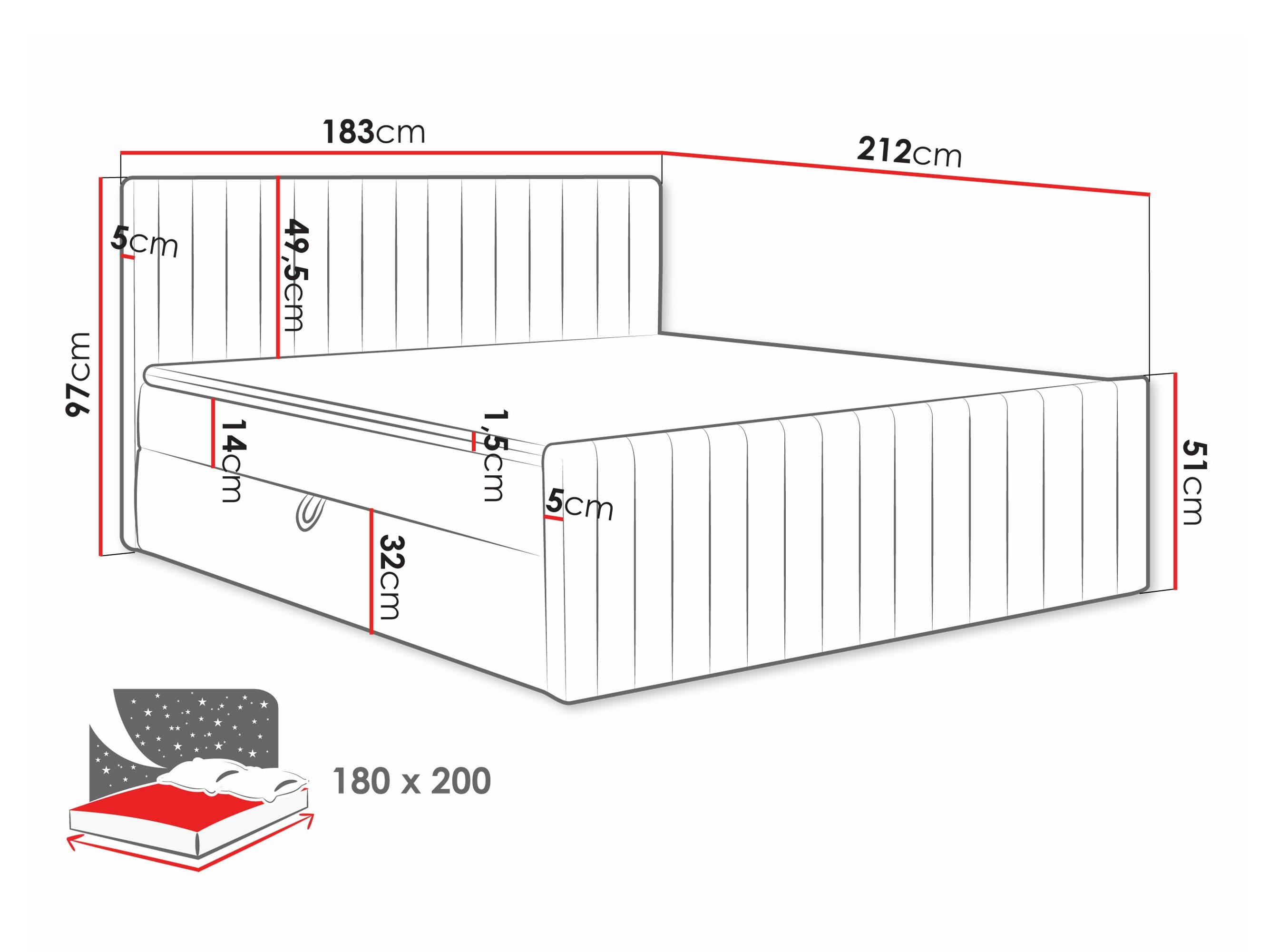 Letto continentale Comfivo Apis II (Polo 882)