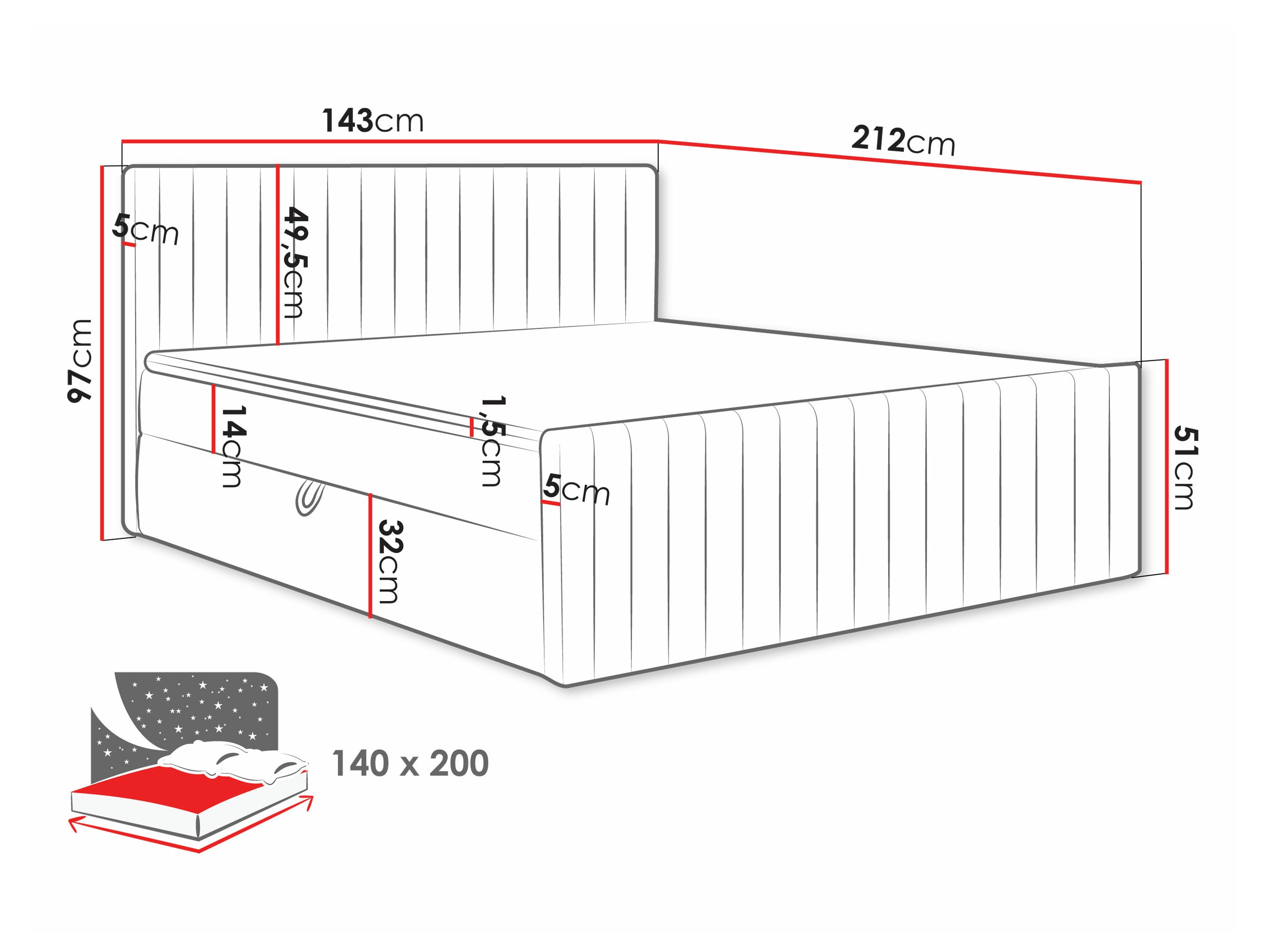 Letto continentale Comfivo Apis II (Polo 889)