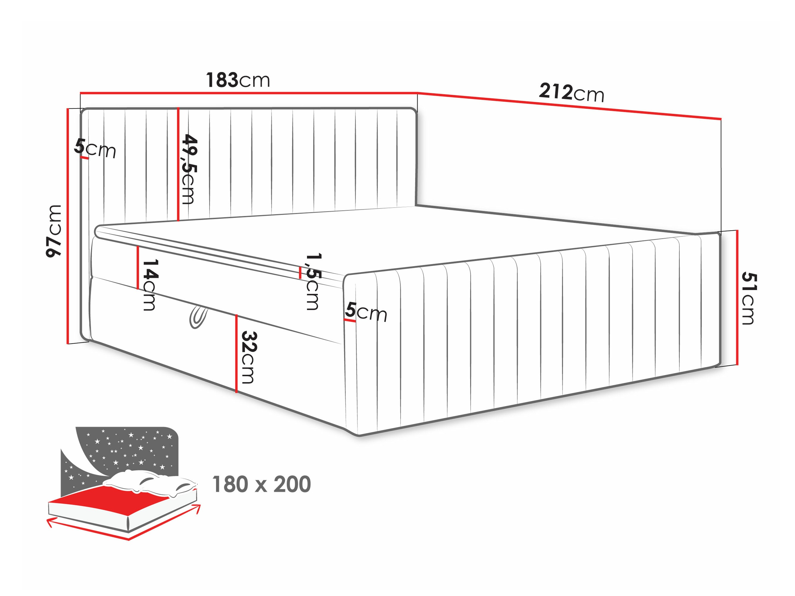 Letto continentale Comfivo Apis II (Polo 889)