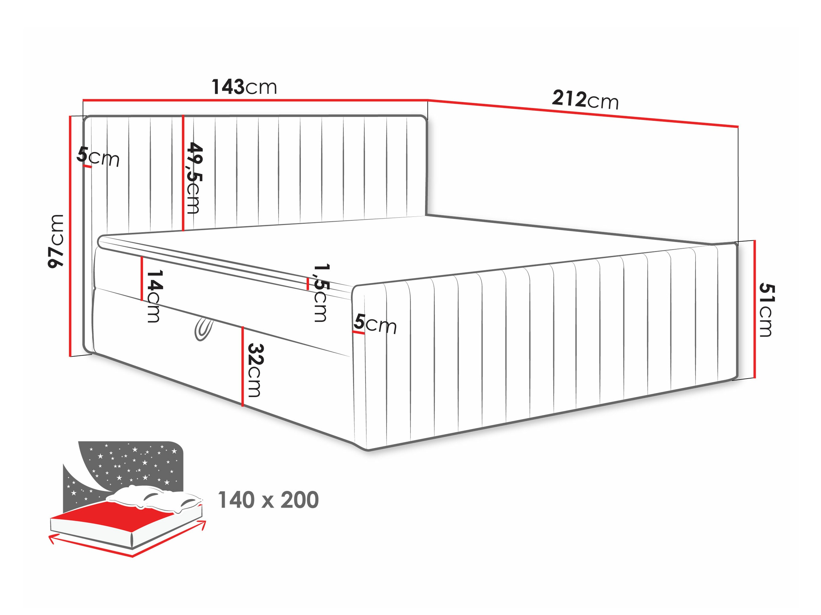 Letto continentale Comfivo Apis II (Polo 891)