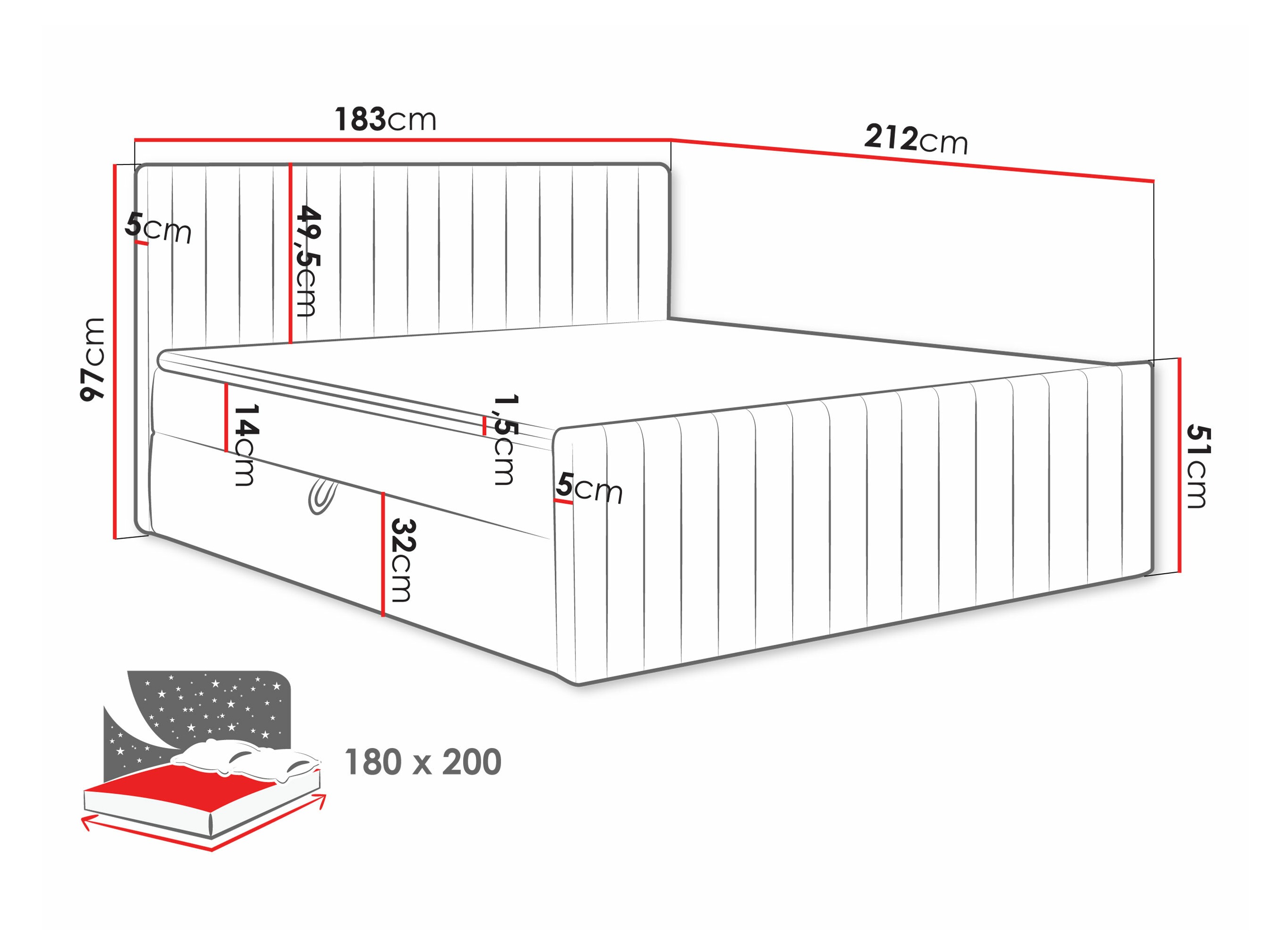 Letto continentale Comfivo Apis II (Polo 891)