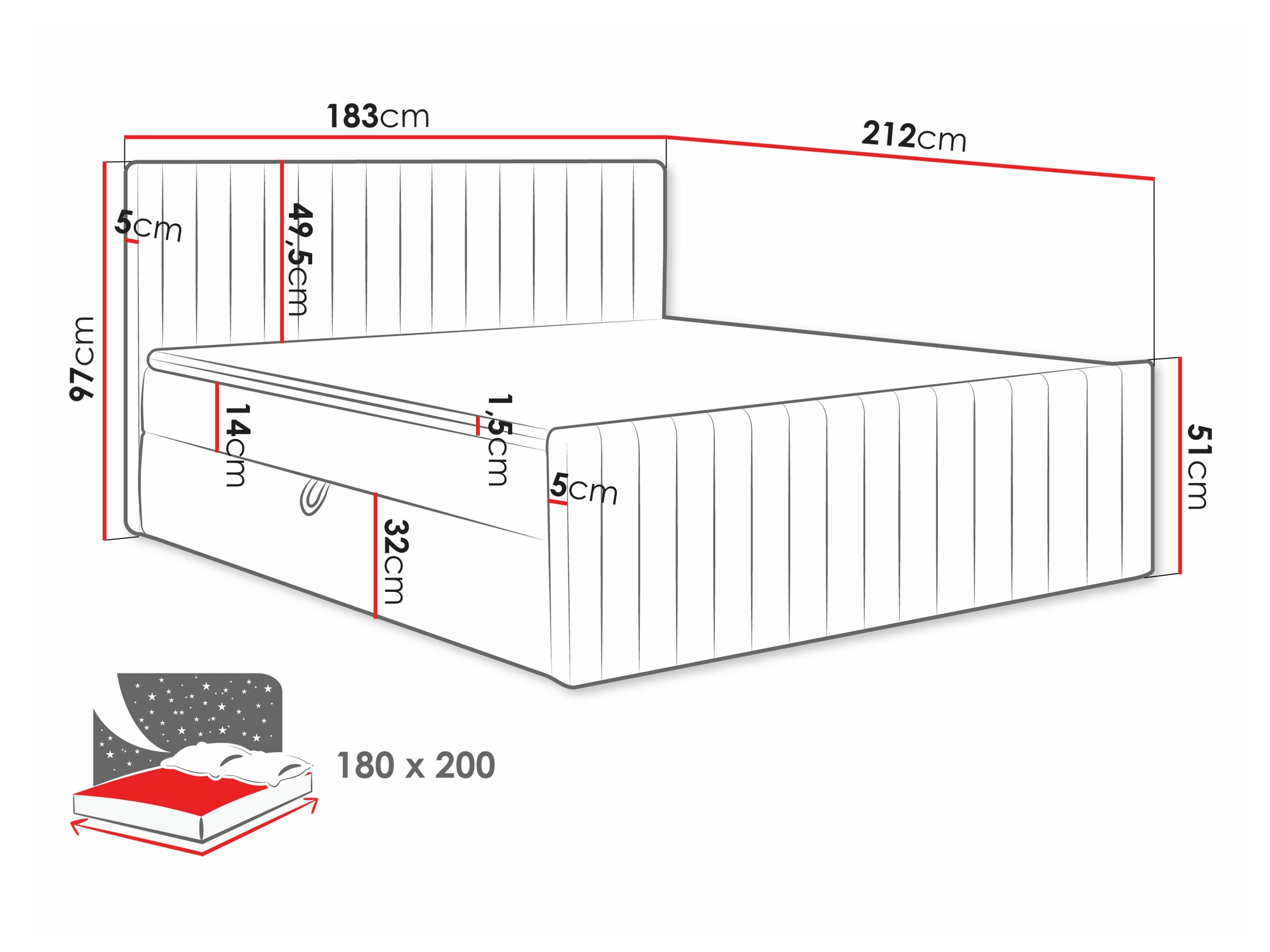 Letto continentale Comfivo Apis II (Polo 897)
