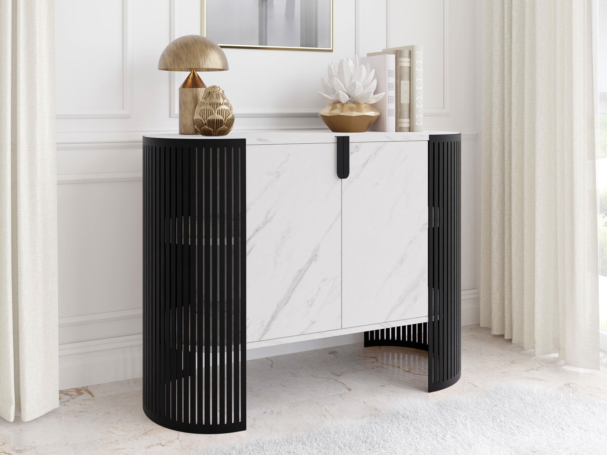 Madia Civer (Nero + Marmo bianco)