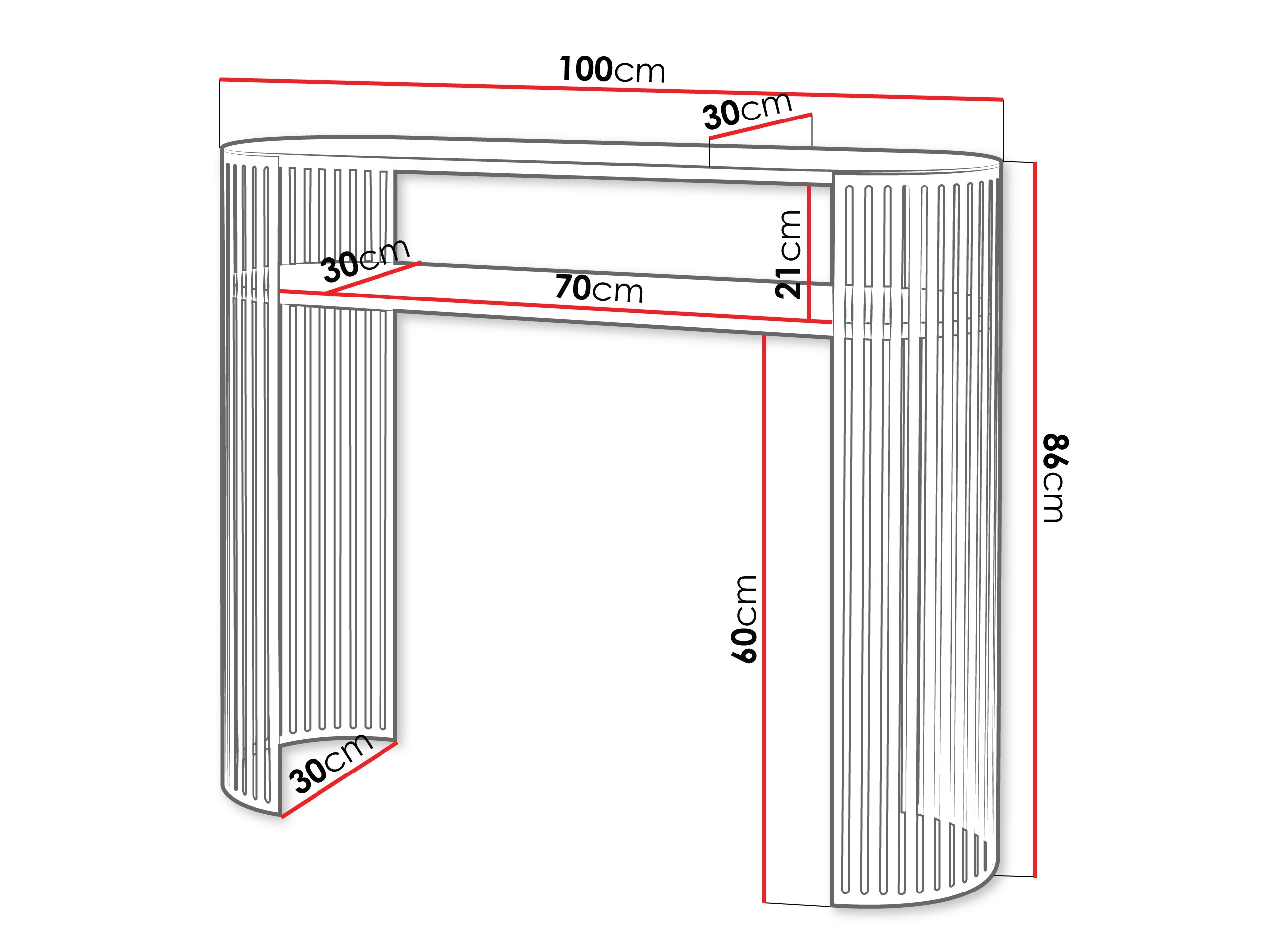Consolle Evanola 117 (Fucsia + Marmo nero)