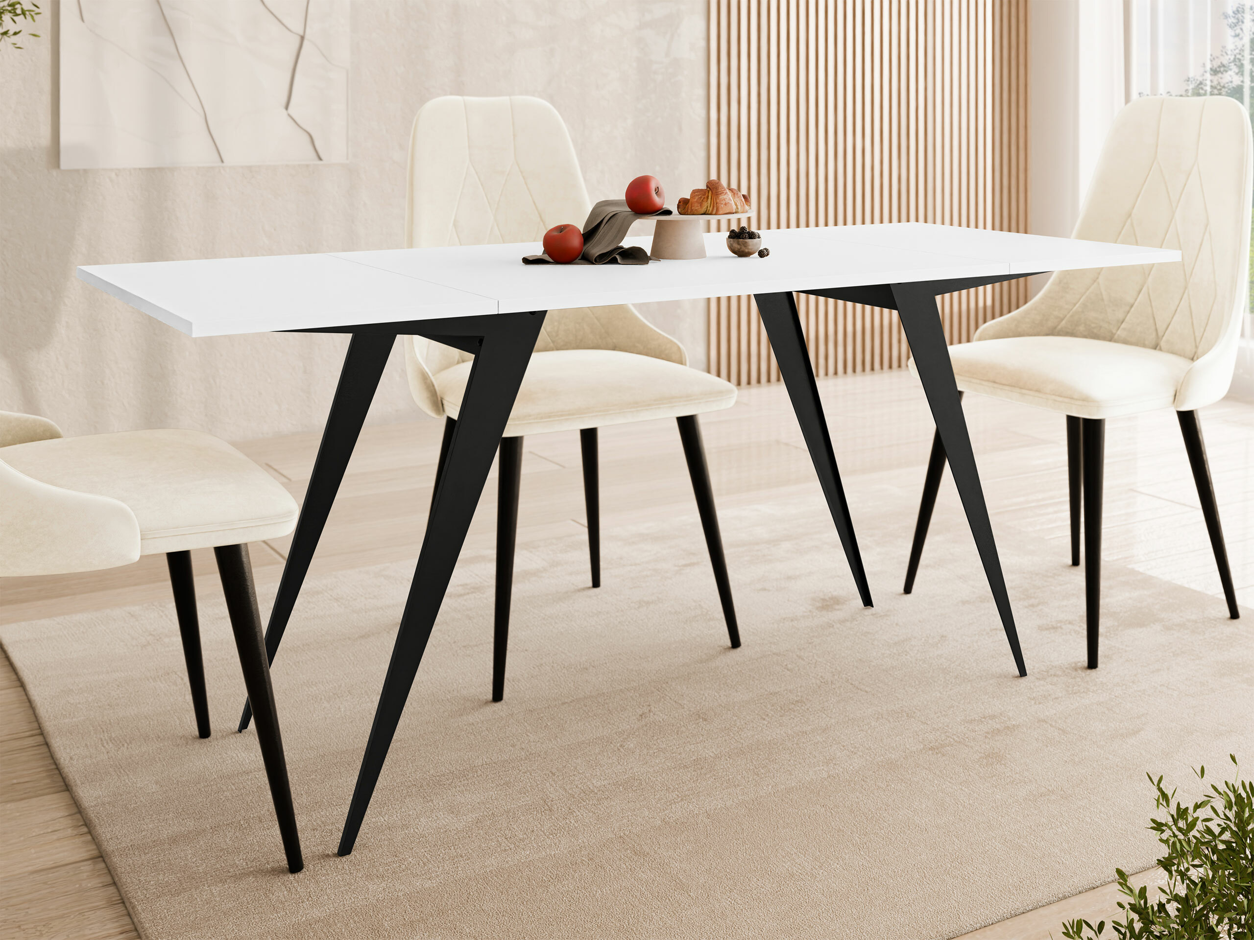 Tavolino trasformabile Oswego 150 (Bianco + Nero)