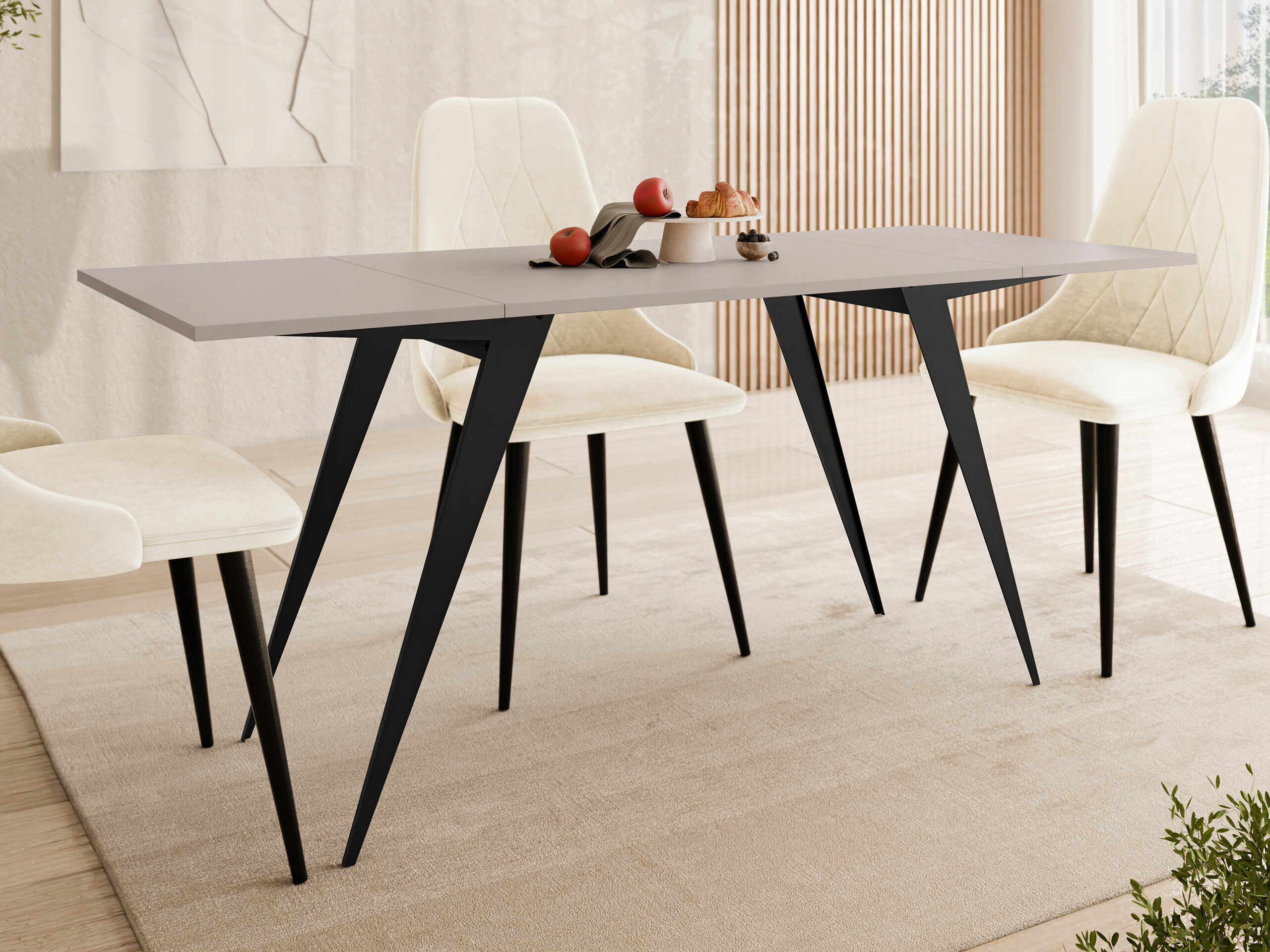 Tavolino trasformabile Oswego 150 (Cachemire + Nero)